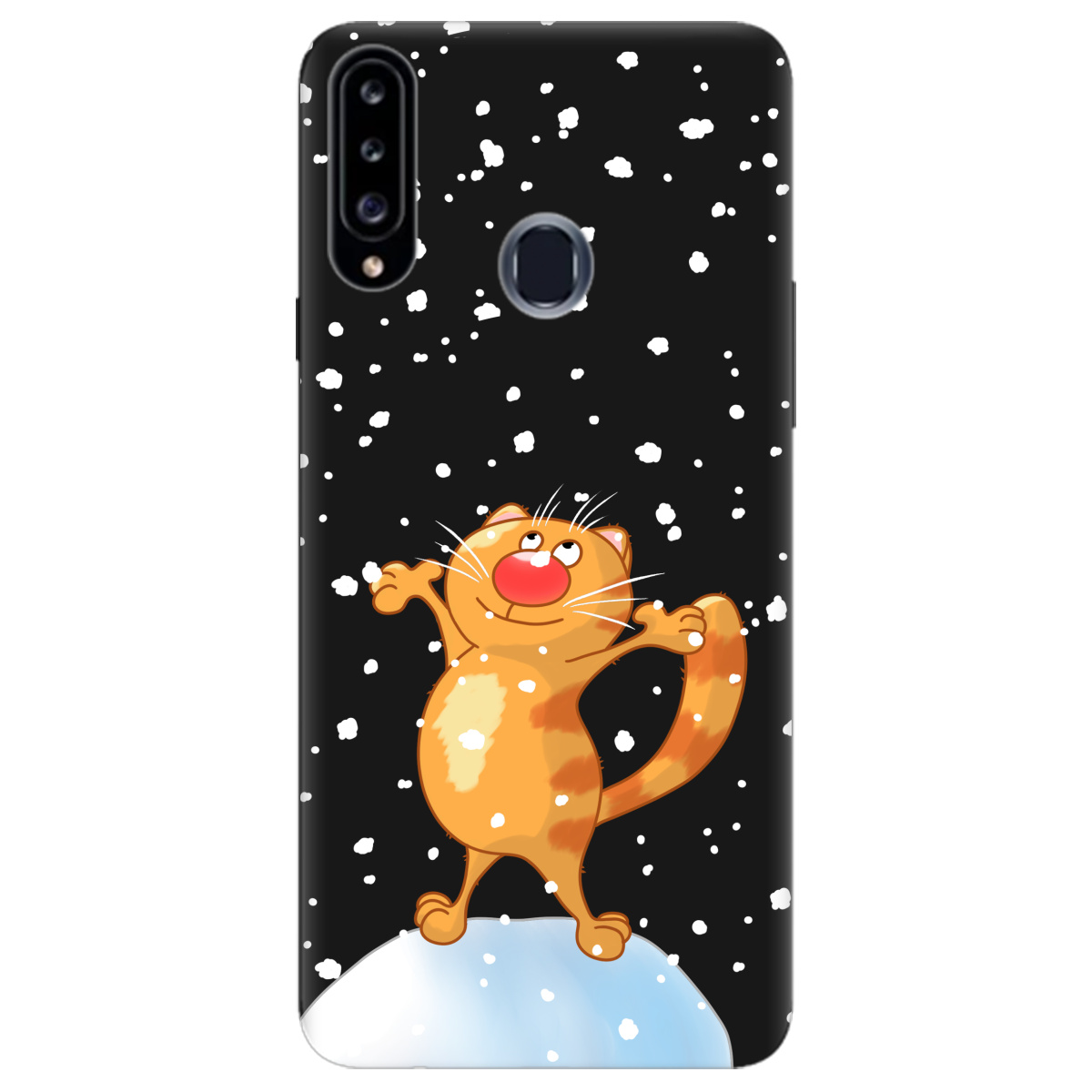 Чехол для Samsung Galaxy A20s черный матовый soft touch By Happy - фото 1