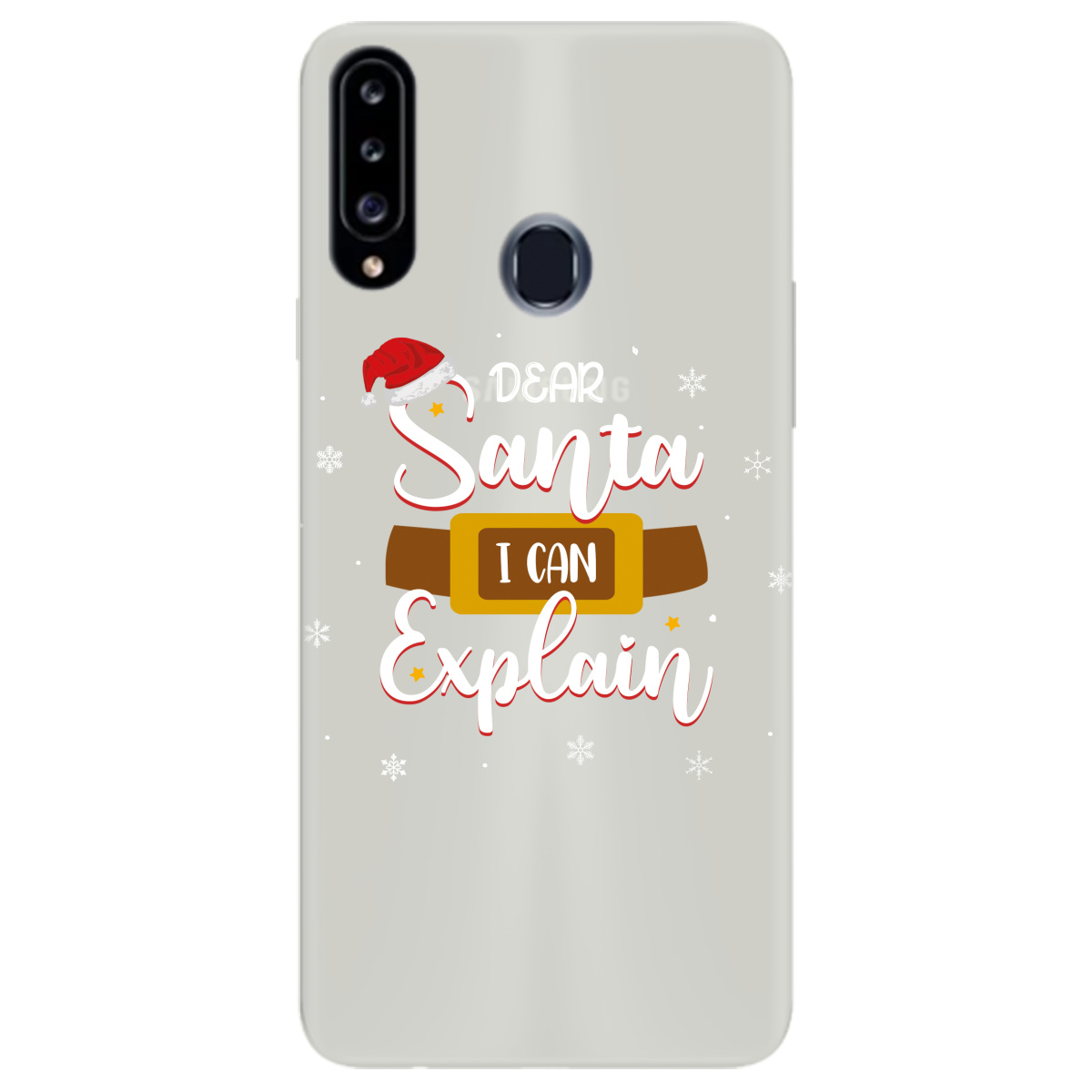 Чехол для Samsung Galaxy A20s полупрозрачный матовый soft touch Dear Santa - фото 1