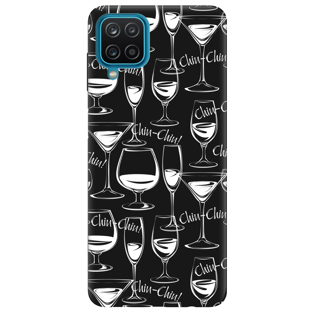 Чехол для Samsung Galaxy M12 черный матовый soft touch Chin chin - фото 1