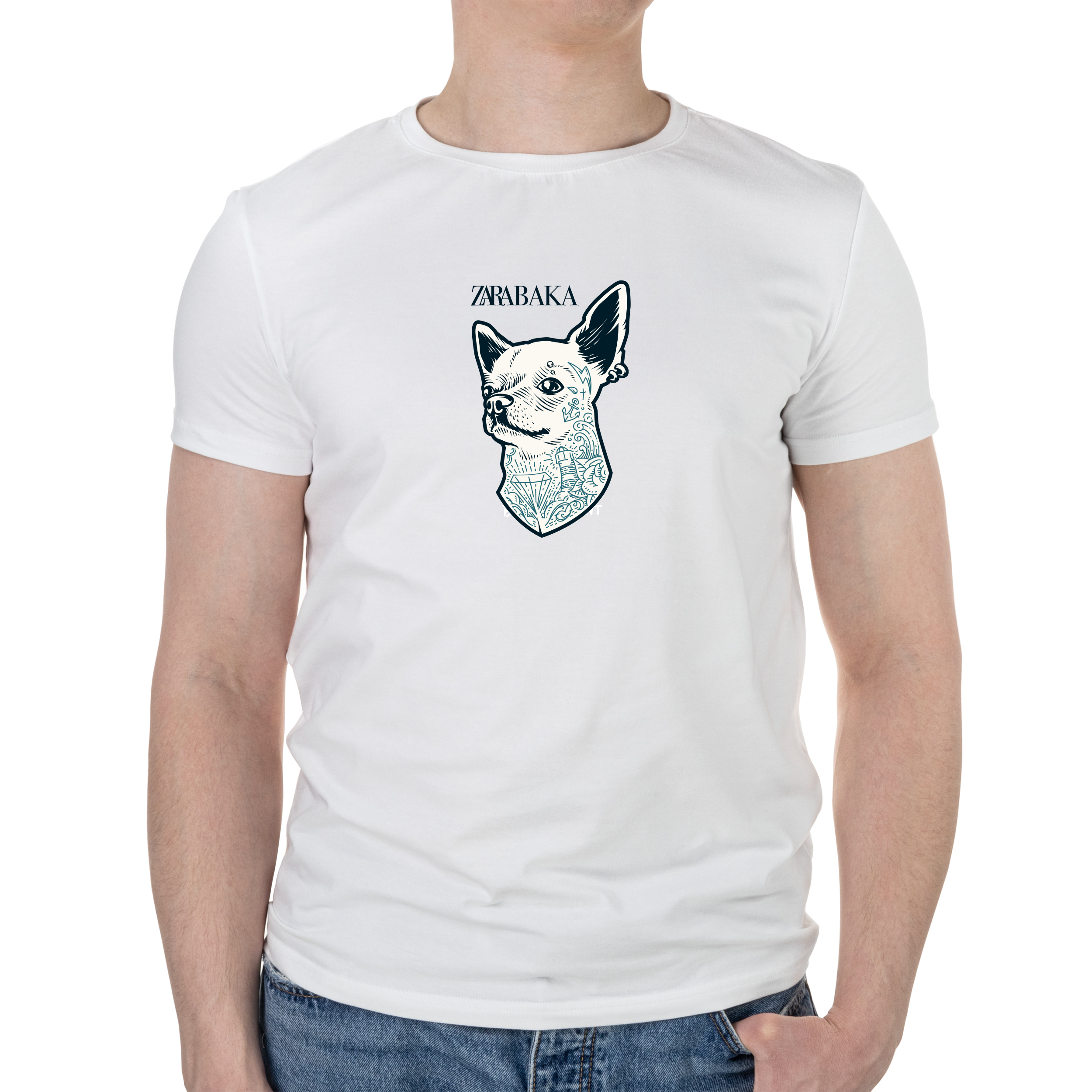 Футболка мужская белая хлопок/эластан А4 размера Zabaka XL - фото 1