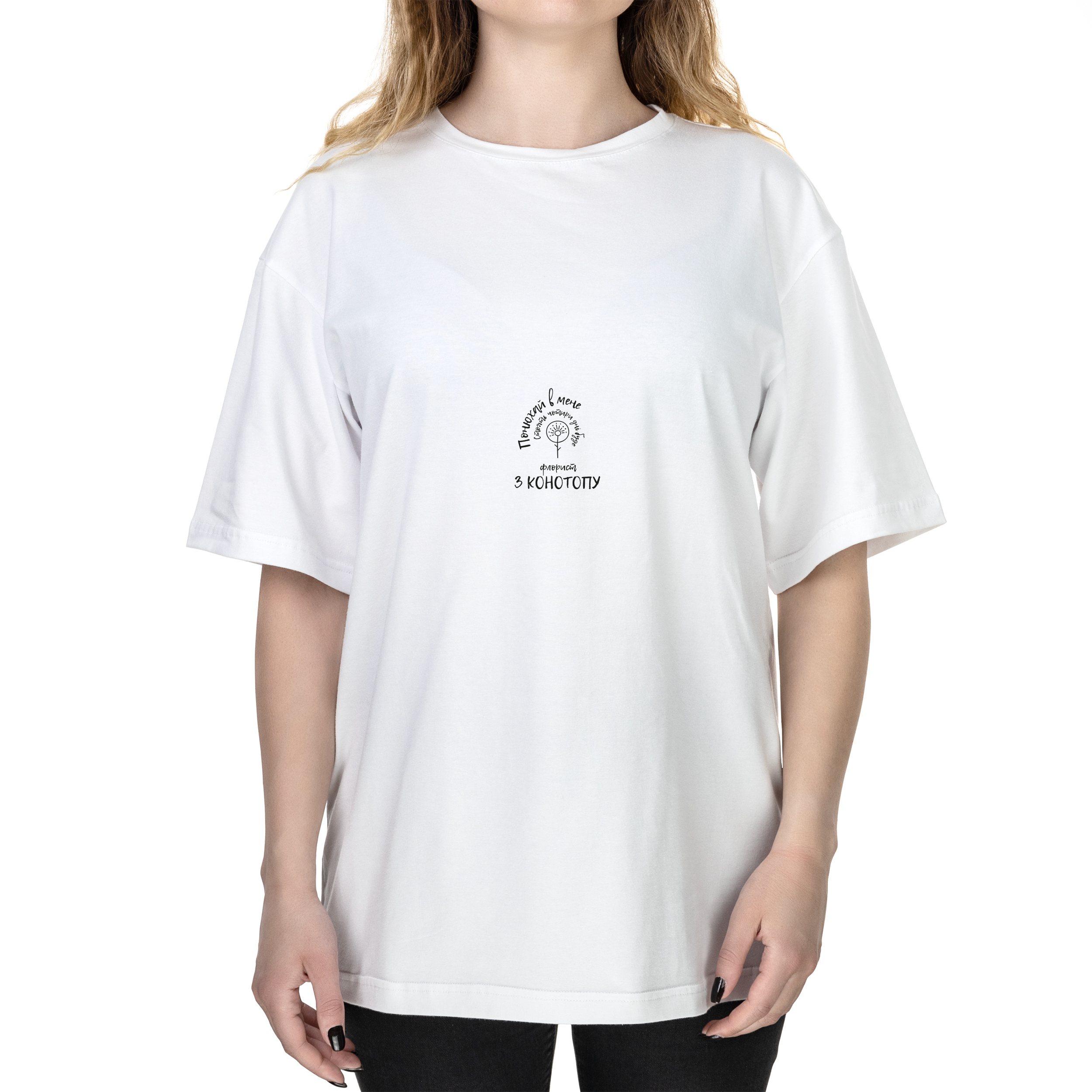 Футболка жіноча оверсайз біла бавовна/еластан А3 розміру Конотоп S - фото 1