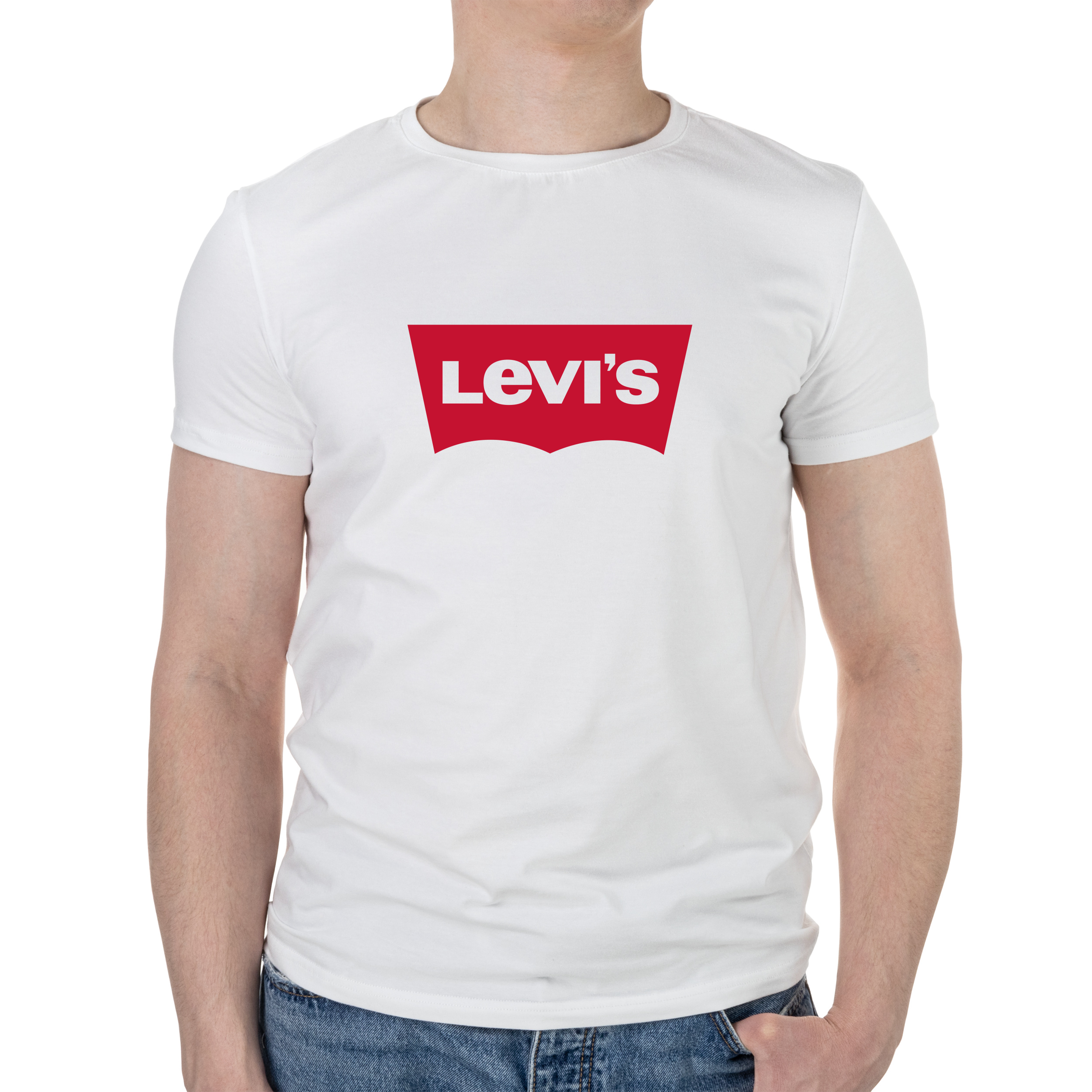 Футболка мужская белая хлопок/эластан А4 размера Levi's XXL - фото 1