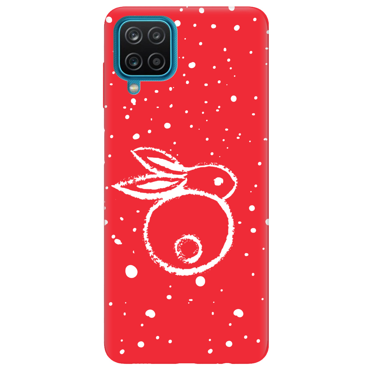 Чехол для Samsung Galaxy M12 ярко-красный матовый soft touch Rabbit - фото 1