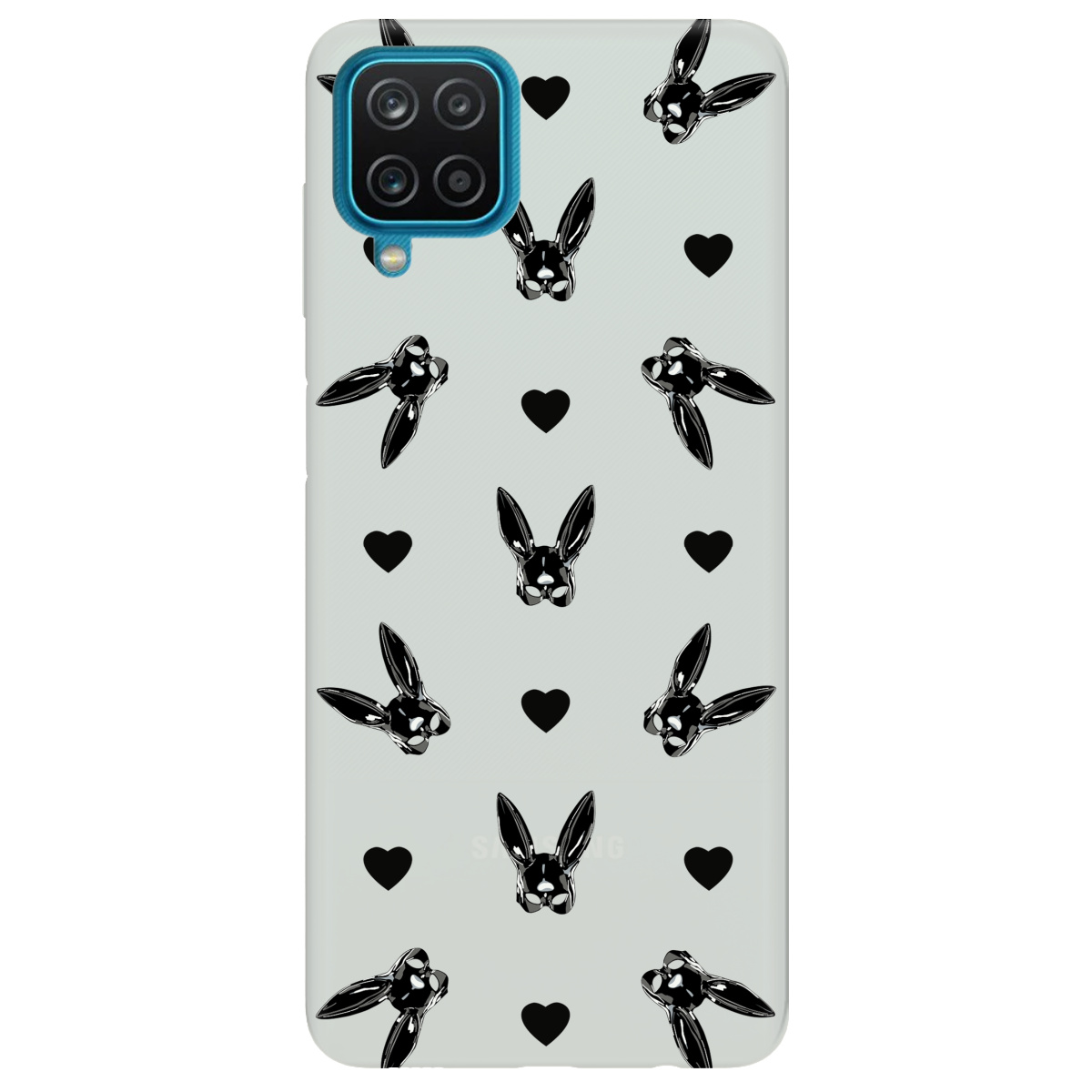 Чехол для Samsung Galaxy M12 полупрозрачный матовый soft touch Playboy mask - фото 1
