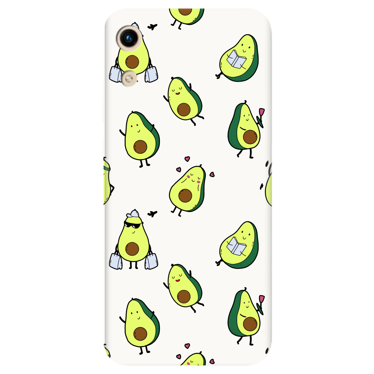 Чохол для Huawei Honor Play 8A Білий матовий soft touch Cute avocado - фото 1