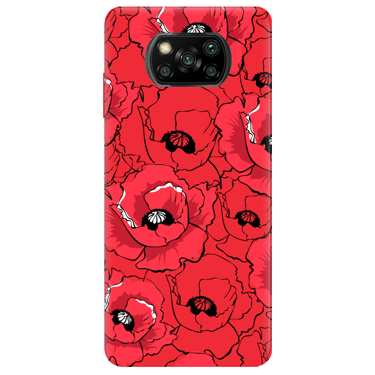 Чохол для Xiaomi Poco X3 Pro яскраво-червоний матовий soft touch Red poppy - фото 1