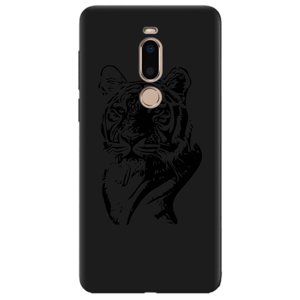 Чехол для Meizu M8 черный матовый soft touch Tiger - фото 1