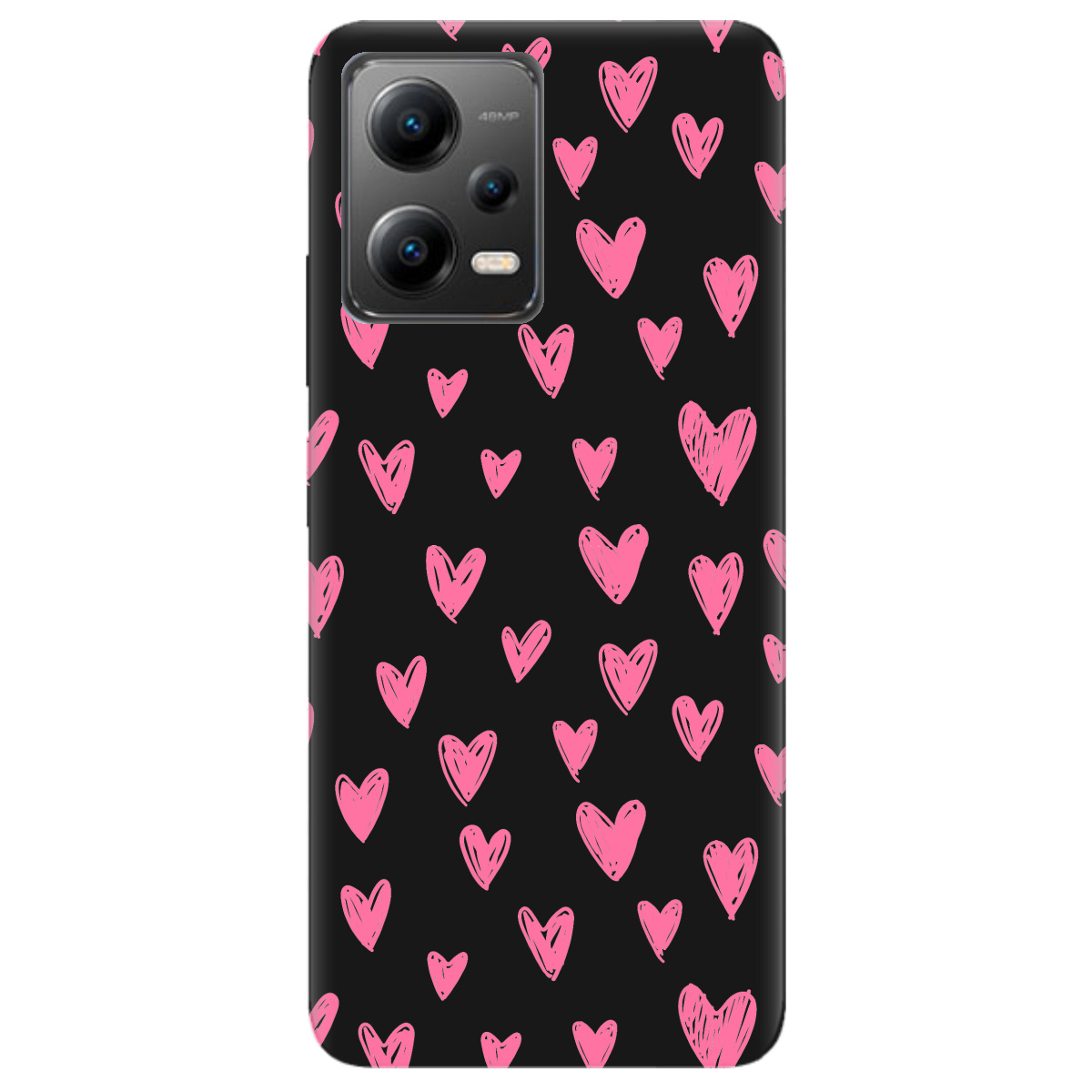 Чехол для Xiaomi Poco X5 5G черный матовый soft touch You are my Valentine - фото 1