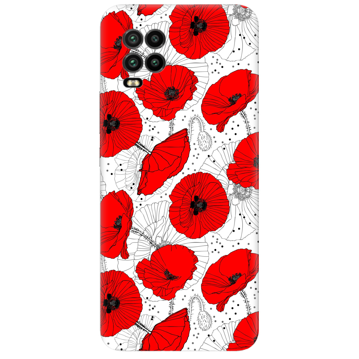 Чохол для Xiaomi Mi 10 lite Red flower - фото 1