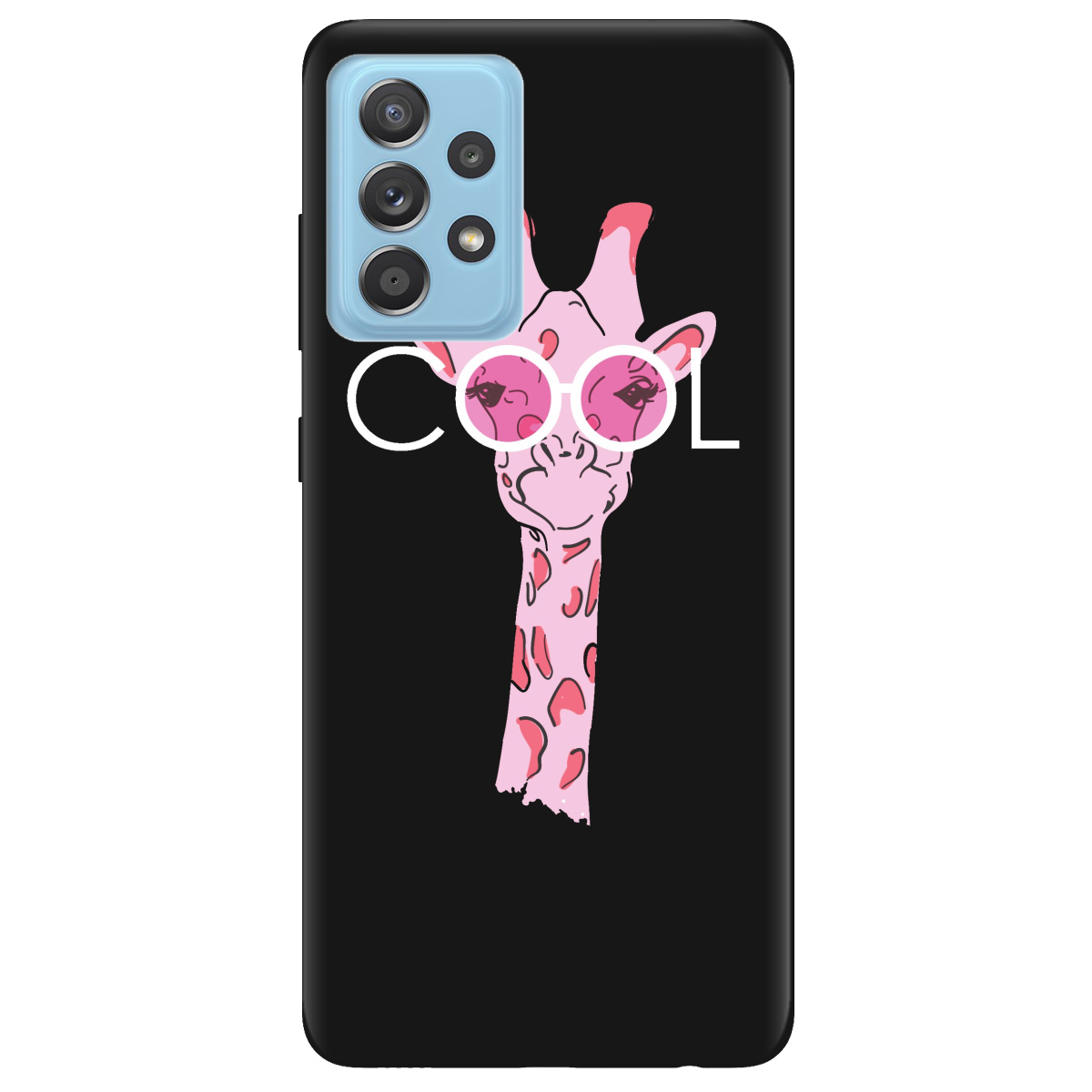 Чехол для Samsung Galaxy A52s черный матовый soft touch Cool giraffe - фото 1