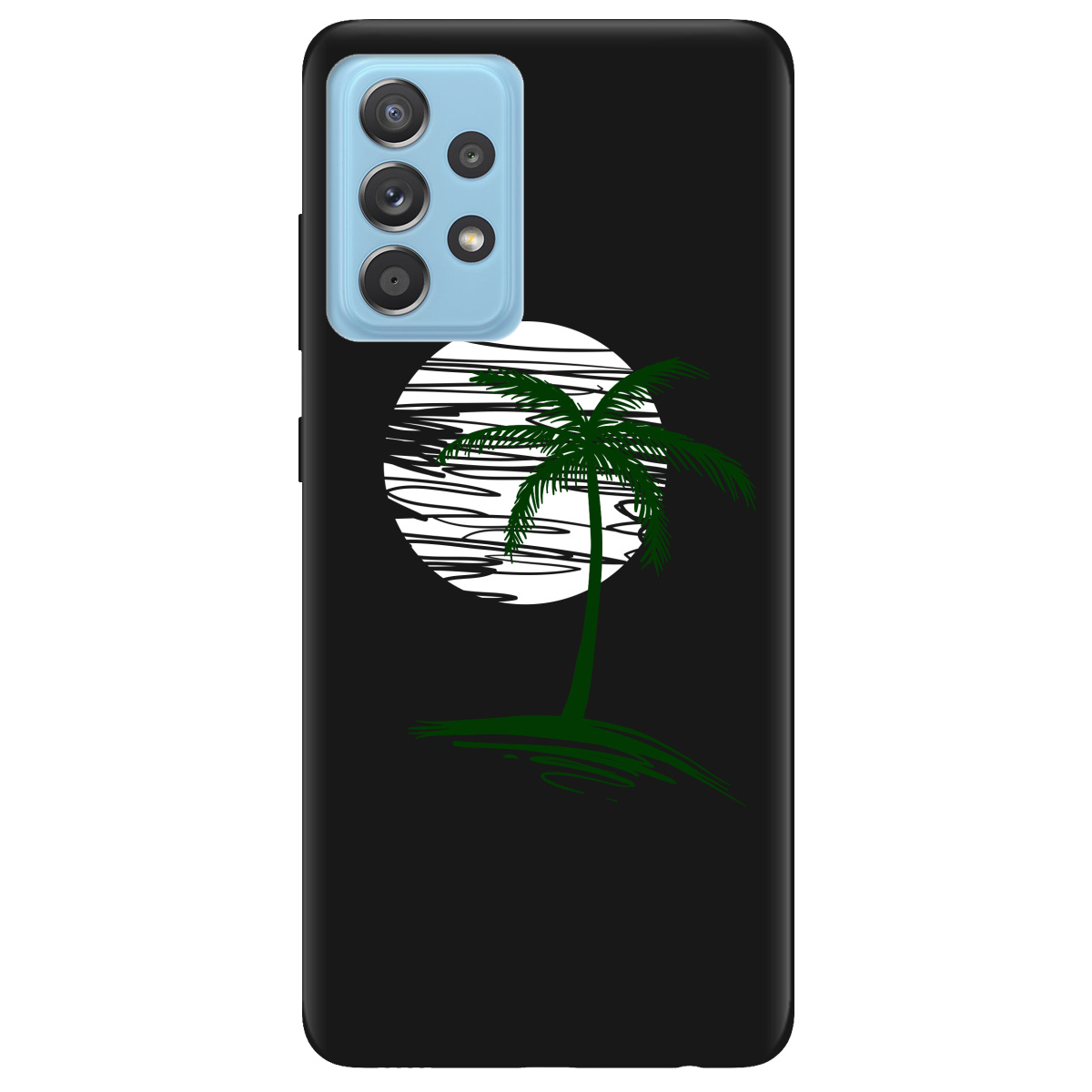 Чехол для Samsung Galaxy A52s черный матовый soft touch Sunset - фото 1