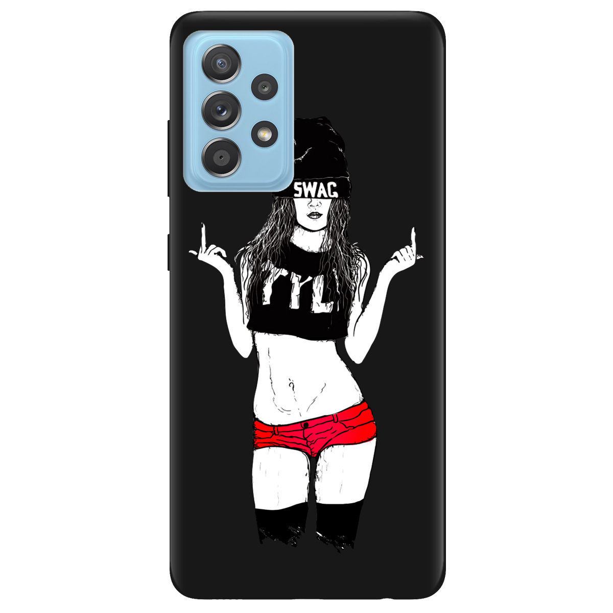 Чохол для Samsung Galaxy A52s чорний матовий soft touch Swag - фото 1