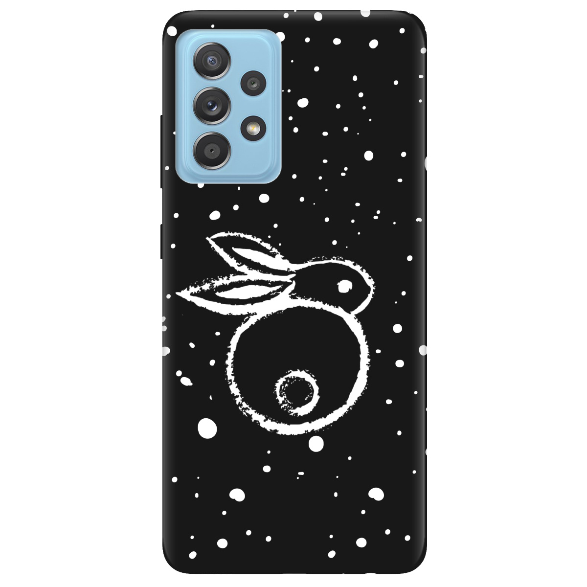 Чехол для Samsung Galaxy A52s черный матовый soft touch Rabbit - фото 1