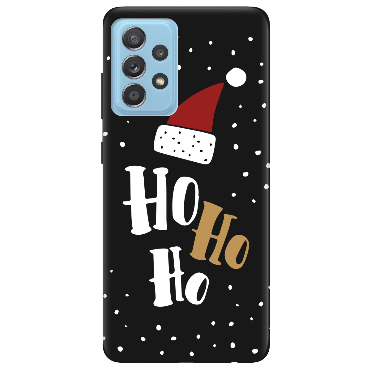 Чехол для Samsung Galaxy A52s черный матовый soft touch Ho-ho-ho - фото 1