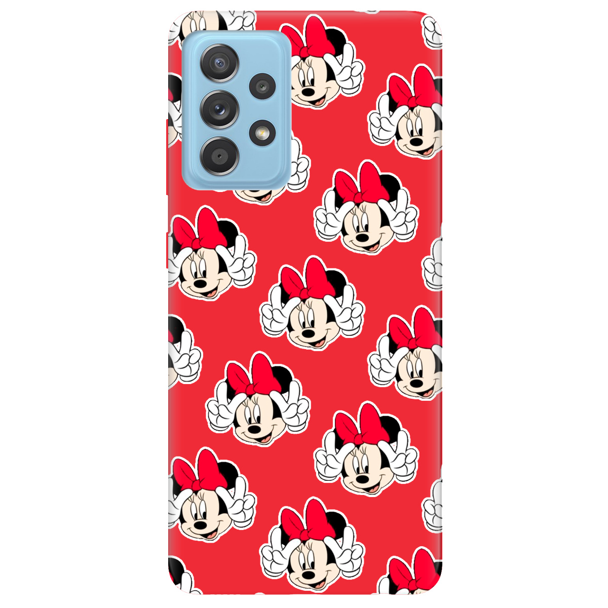 Чохол для Samsung Galaxy A52s яскраво-червоний матовий soft touch Minnie Mouse - фото 1