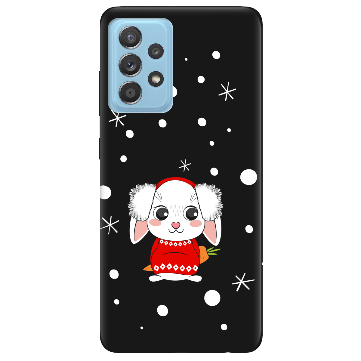 Чехол для Samsung Galaxy A52s черный матовый soft touch My bunny - фото 1