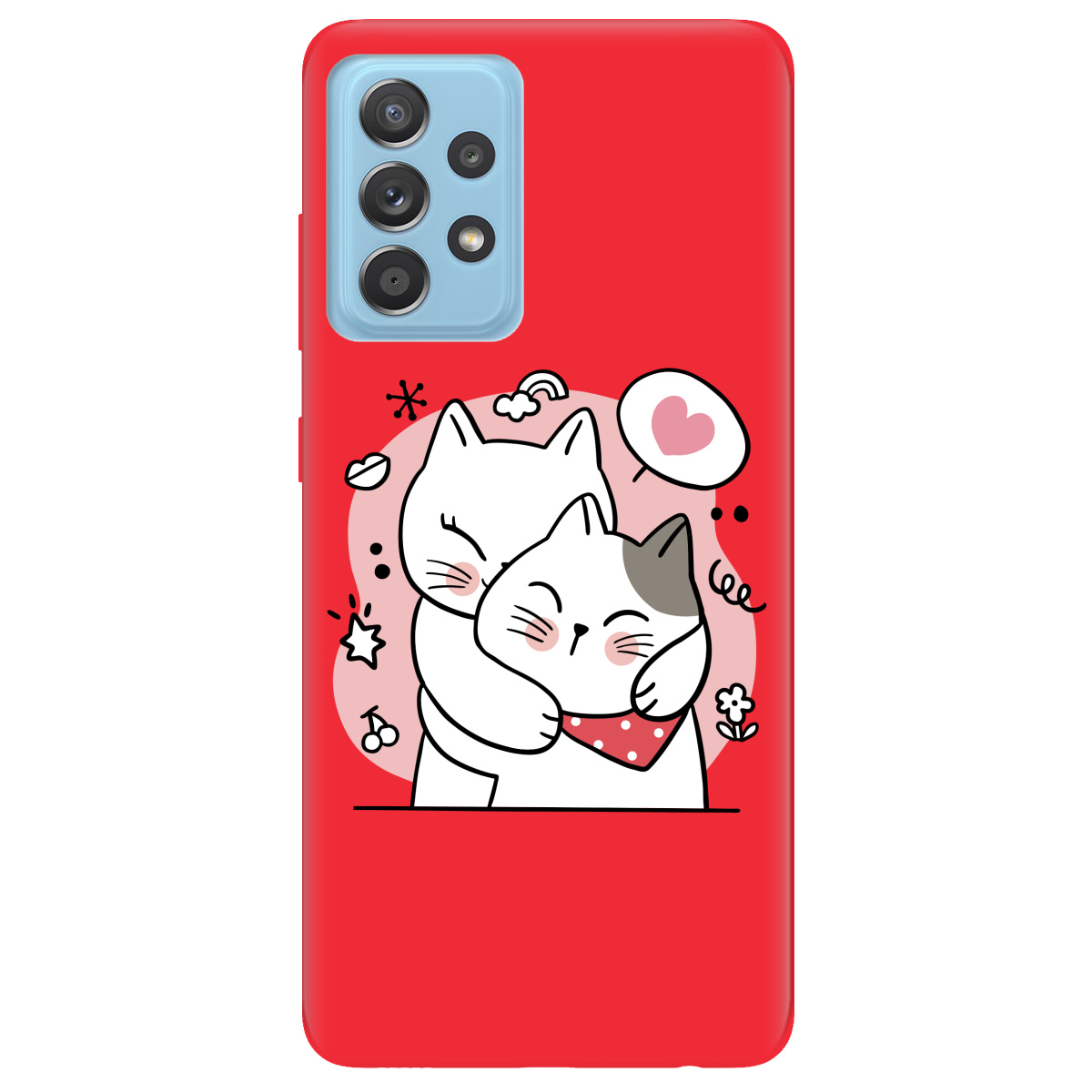 Чехол для Samsung Galaxy A52s ярко-красный матовый soft touch Embrace - фото 1