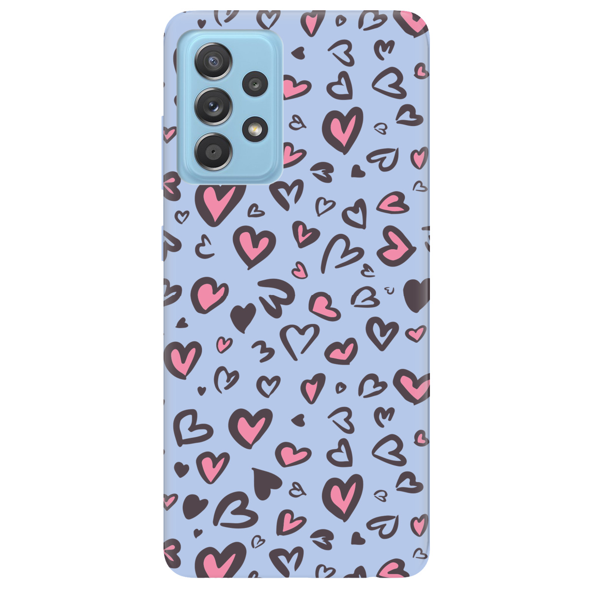 Чехол для Samsung Galaxy A52s нежно-голубой матовый soft touch Leopard in love - фото 1