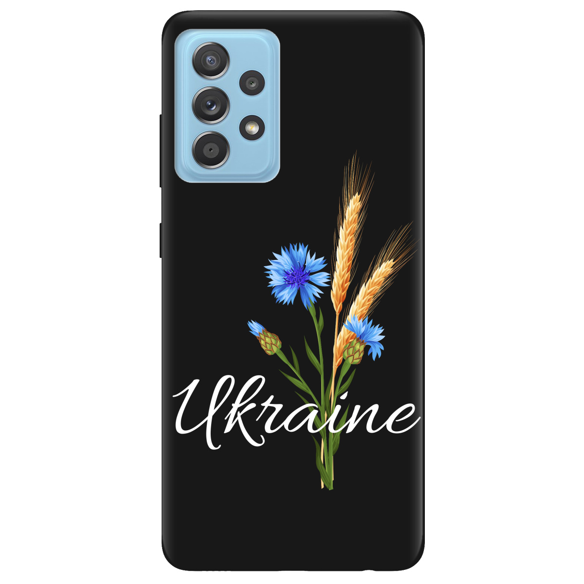 Чехол для Samsung Galaxy A52s черный матовый soft touch Незалежна Україна - фото 1