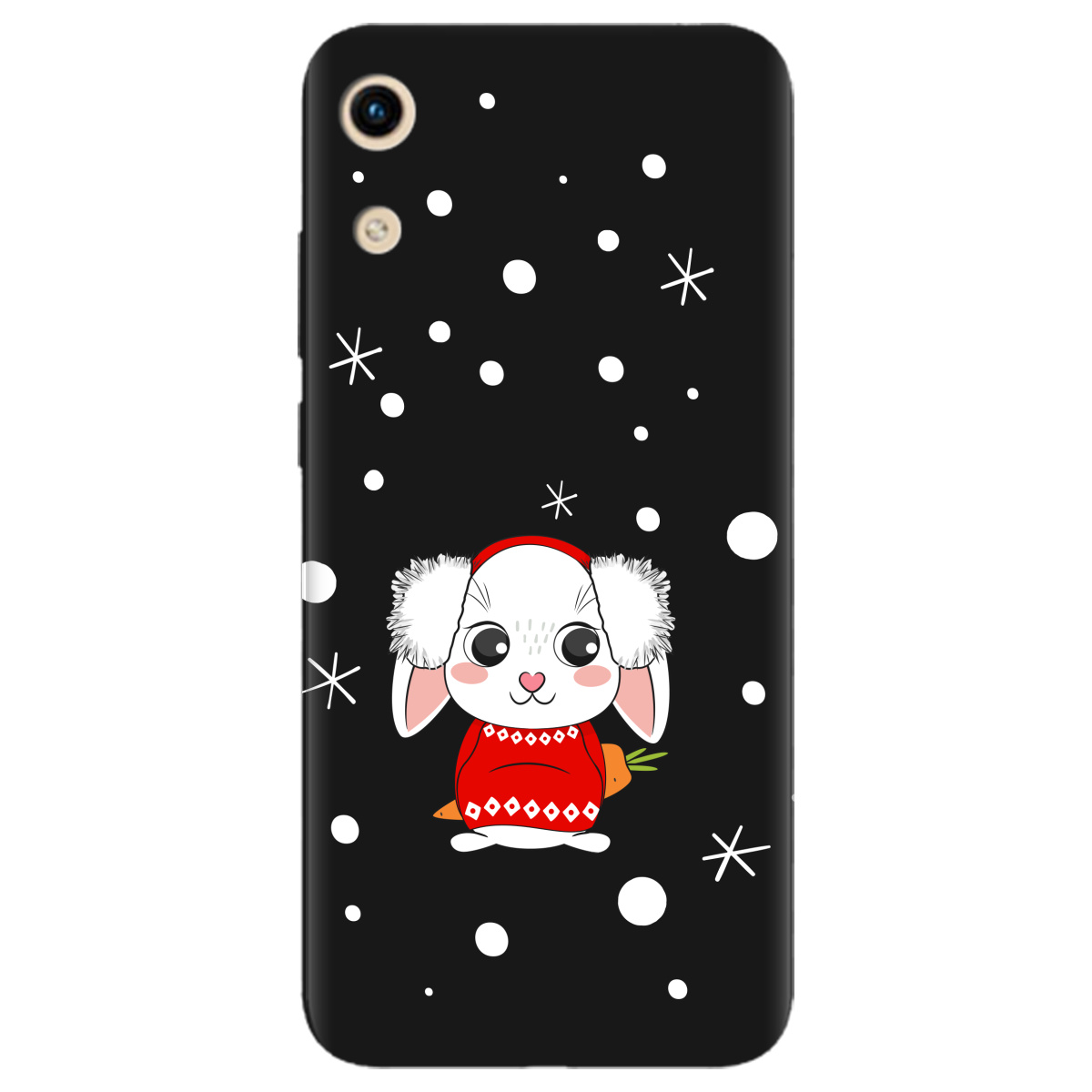 Чехол для Huawei Honor Play 8A черный матовый soft touch My bunny - фото 1