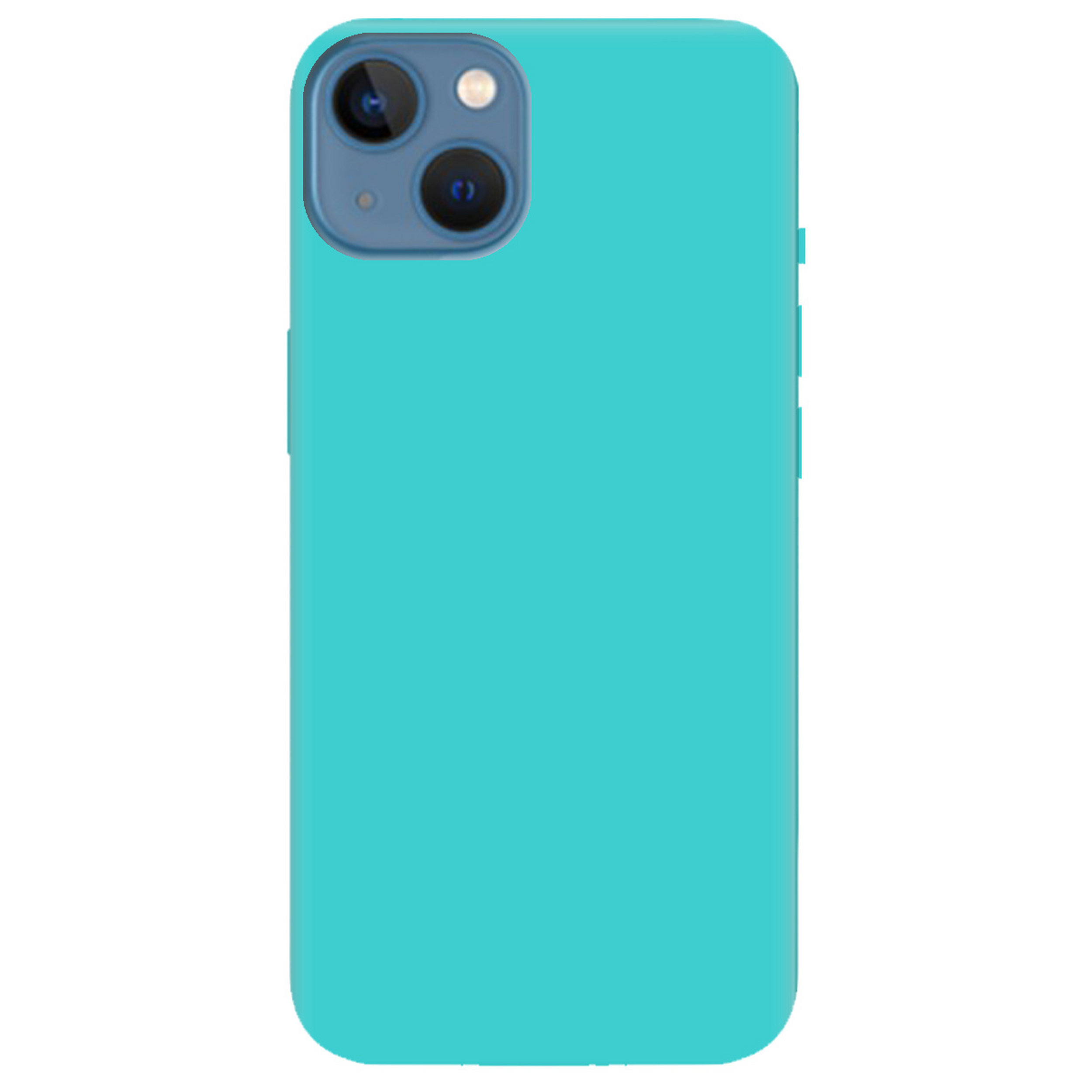 Чехол для Apple iPhone 13 бирюзовый матовый soft touch с индивидуальным дизайном - фото 1 Чехол для Apple iPhone 13 бирюзовый матовый soft touch с индивидуальным дизайном - фото 1 - Чехлы для телефонов