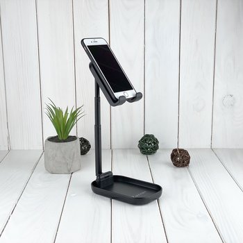 Подставка складная для телефона с функцией беспроводной зарядки металлическая на  телескопической ножке 25 см чёрная - фото 2 Подставка складная для телефона с функцией беспроводной зарядки металлическая на  телескопической ножке 25 см чёрная - фото 2 - Держатели, штативы, подставки, LED лампы для селфи