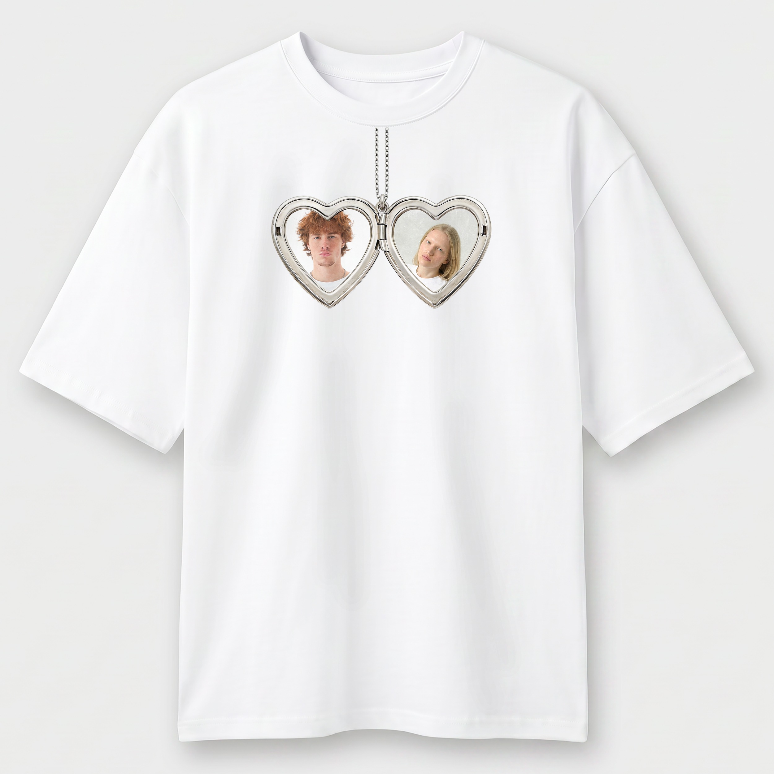 Футболка чоловіча біла Premium Oversize бавовна Пам’ять про нас (з вашими фото) L-XL - фото 1 - Футболки