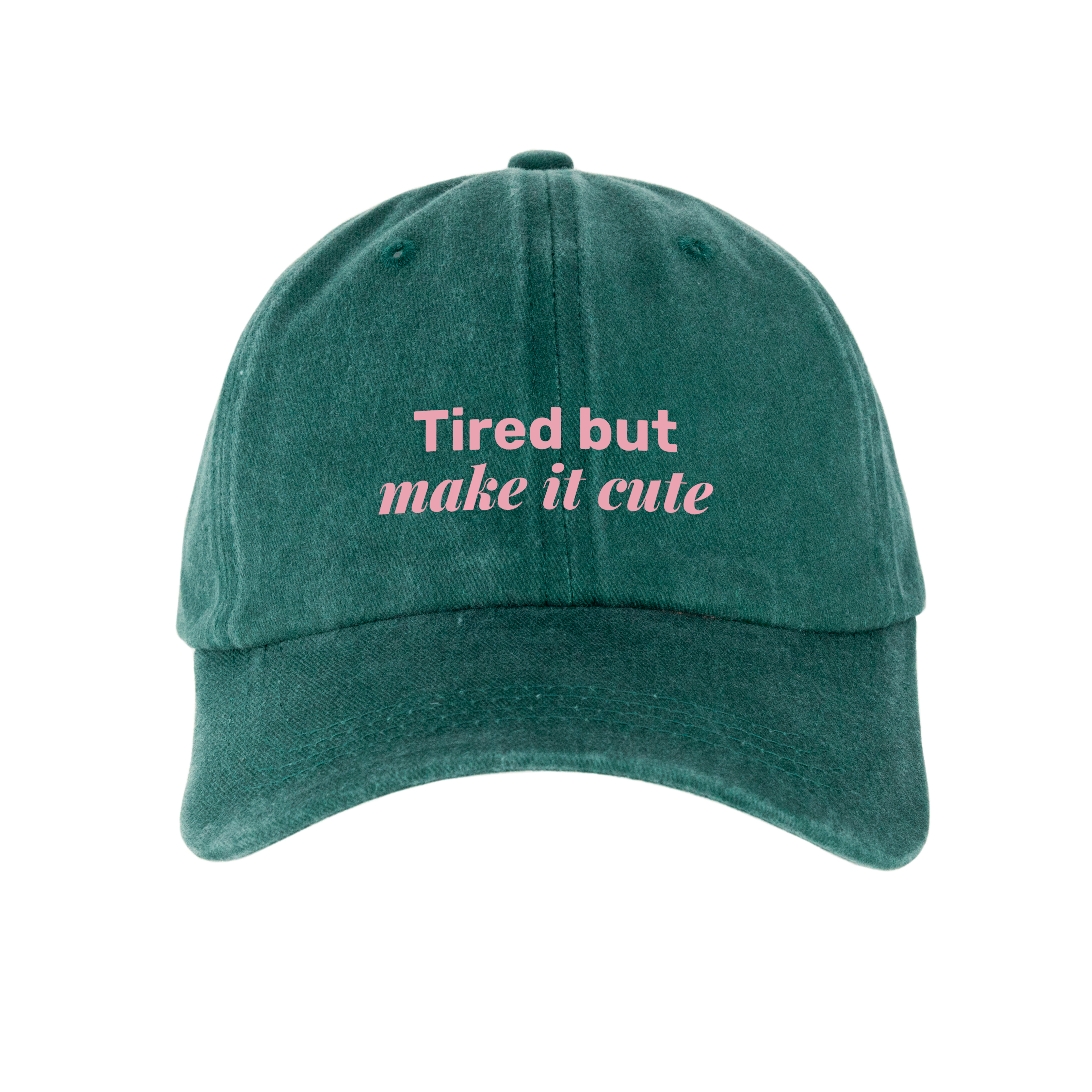 Кепка шестиклинка хлопок Vintage потертая зеленая Tired - фото 1 - Кепки, панамы