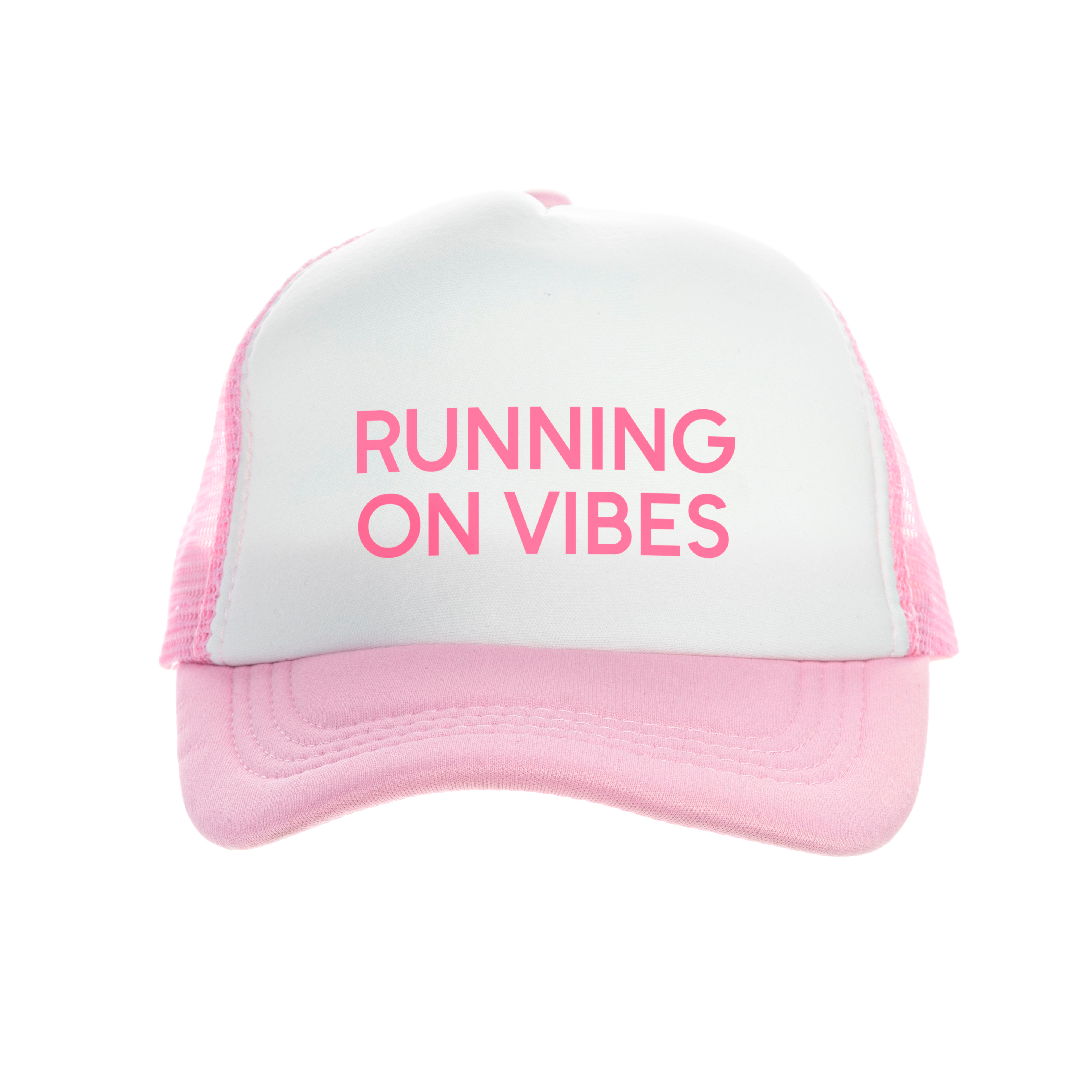 Кепка тракер розовая Running on vibes - фото 1 - Кепки, панамы