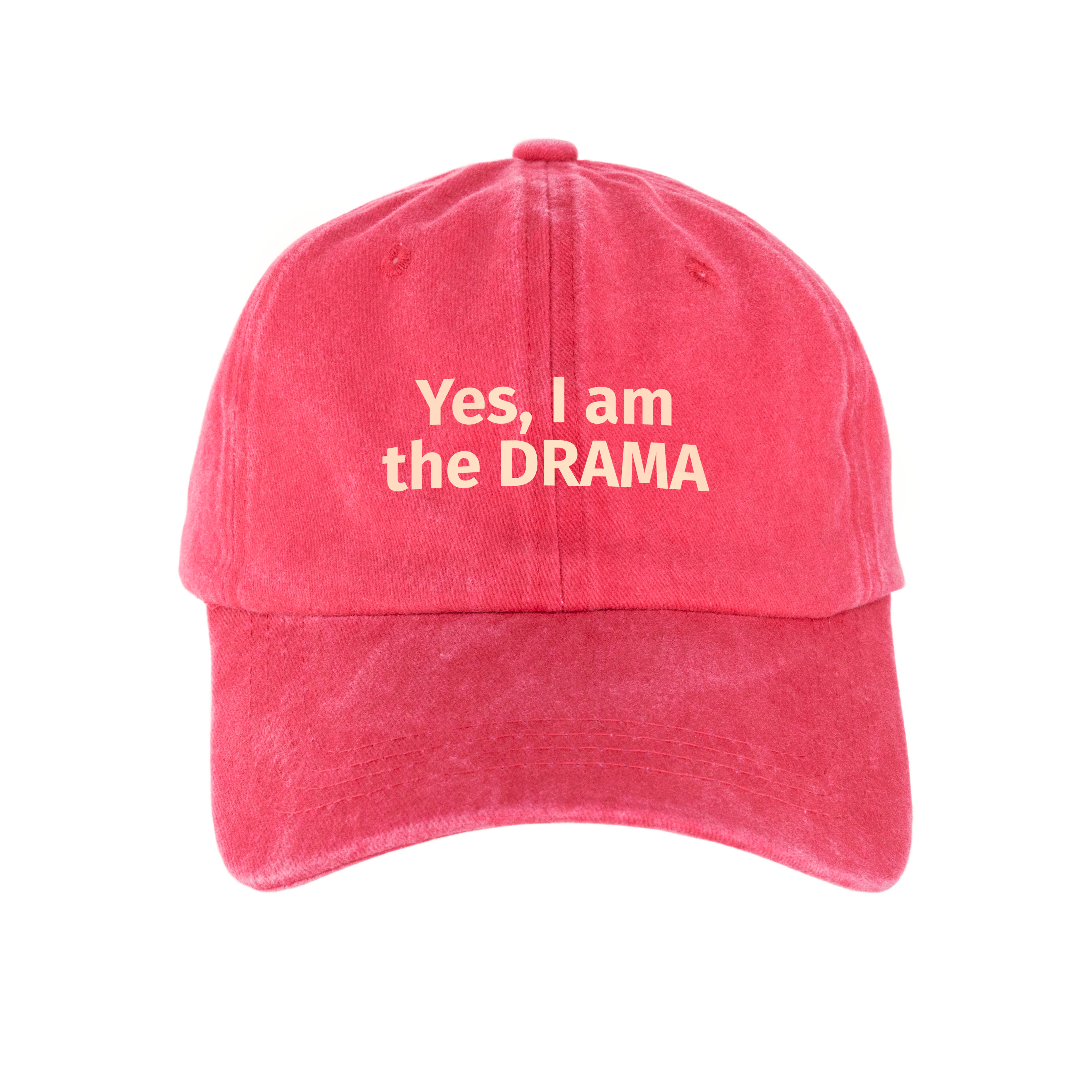 Кепка шестиклинка хлопок Vintage потертая красная I am the DRAMA - фото 1 - Кепки, панамы