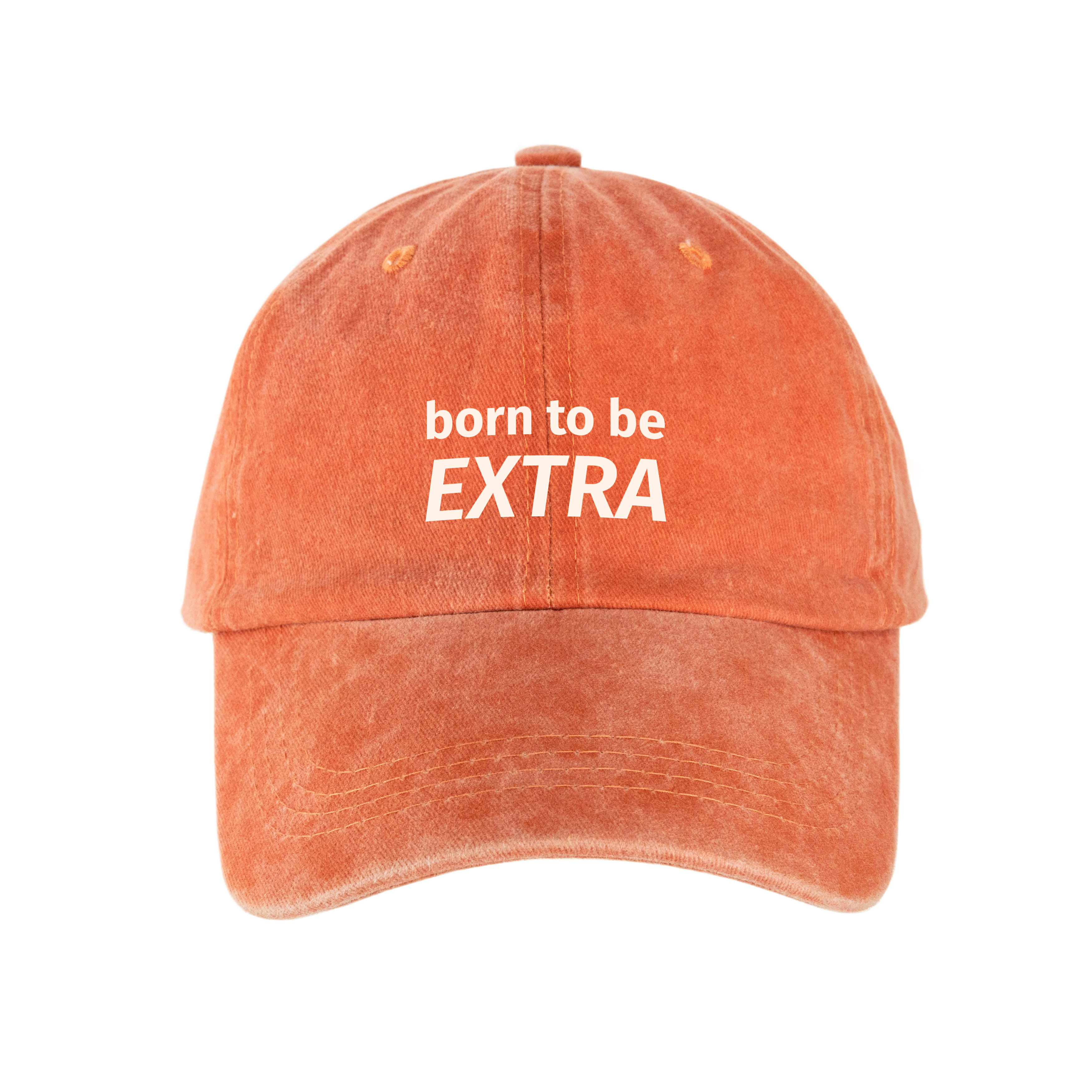 Кепка шестиклинка хлопок Vintage потертая оранжевая Born to be EXTRA - фото 1 - Кепки, панамы