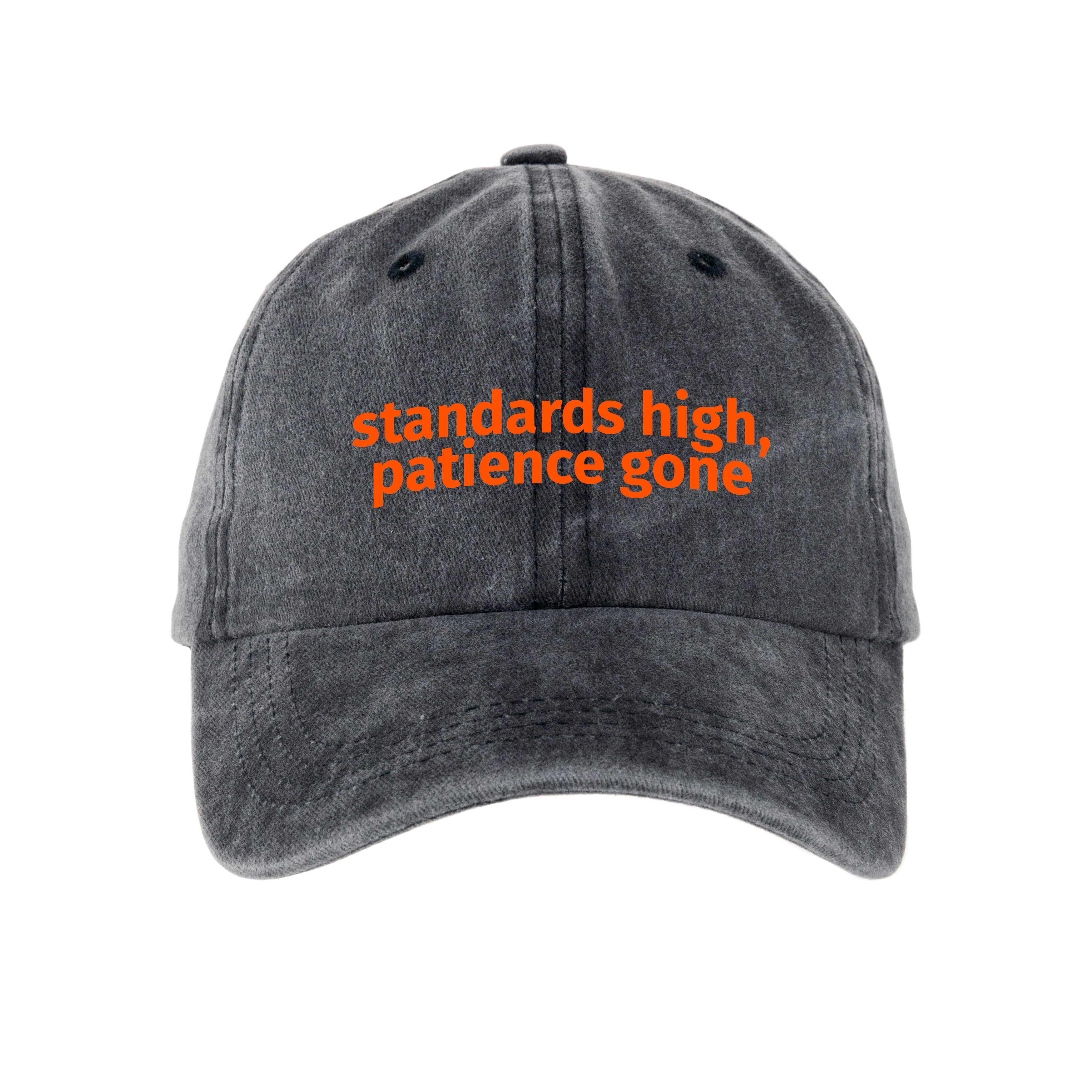 Кепка шестиклинка хлопок Vintage потертая темно-серая Standartds high - фото 1 - Кепки, панамы