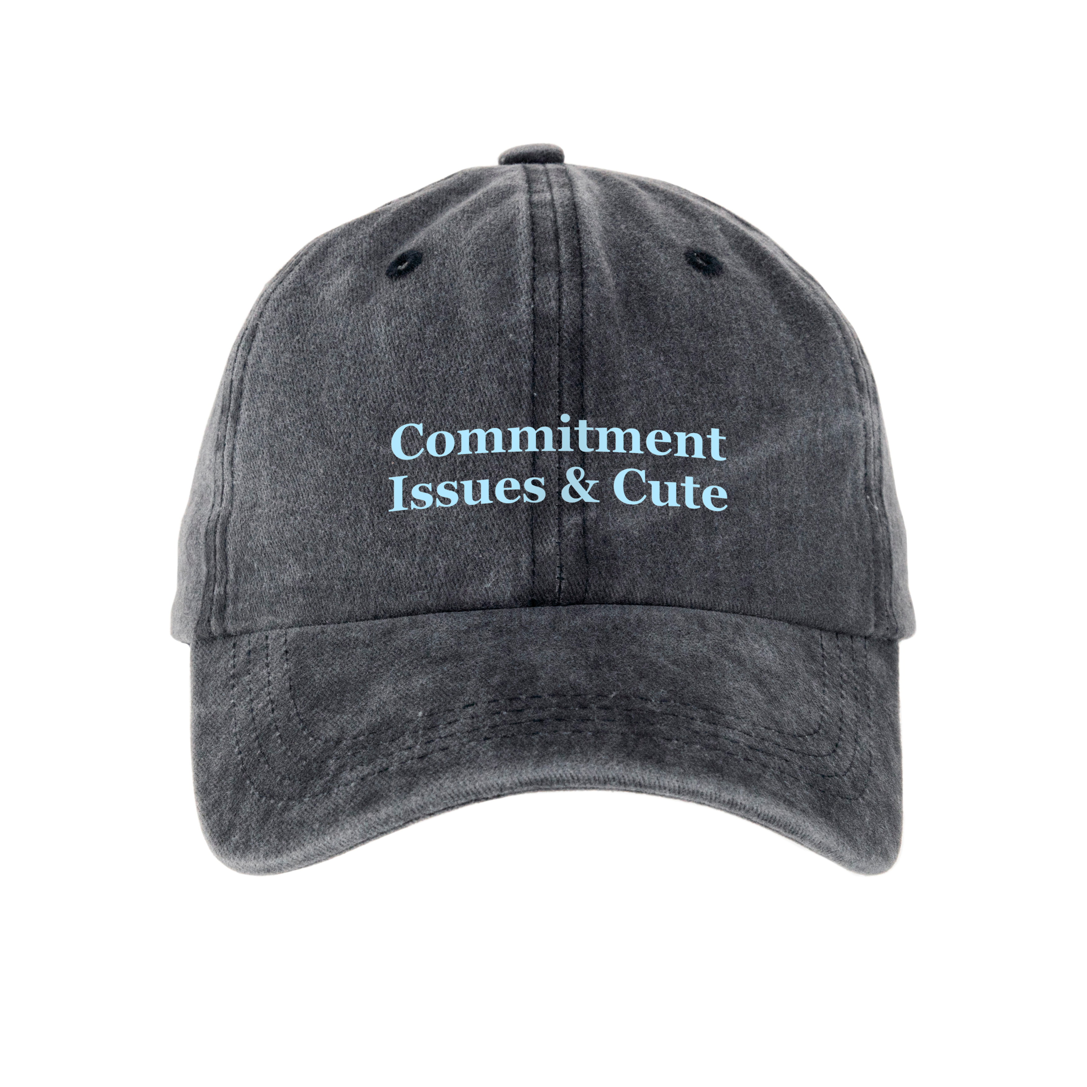 Кепка шестиклинка хлопок Vintage потертая темно-серая Commitment - фото 1 - Кепки, панамы