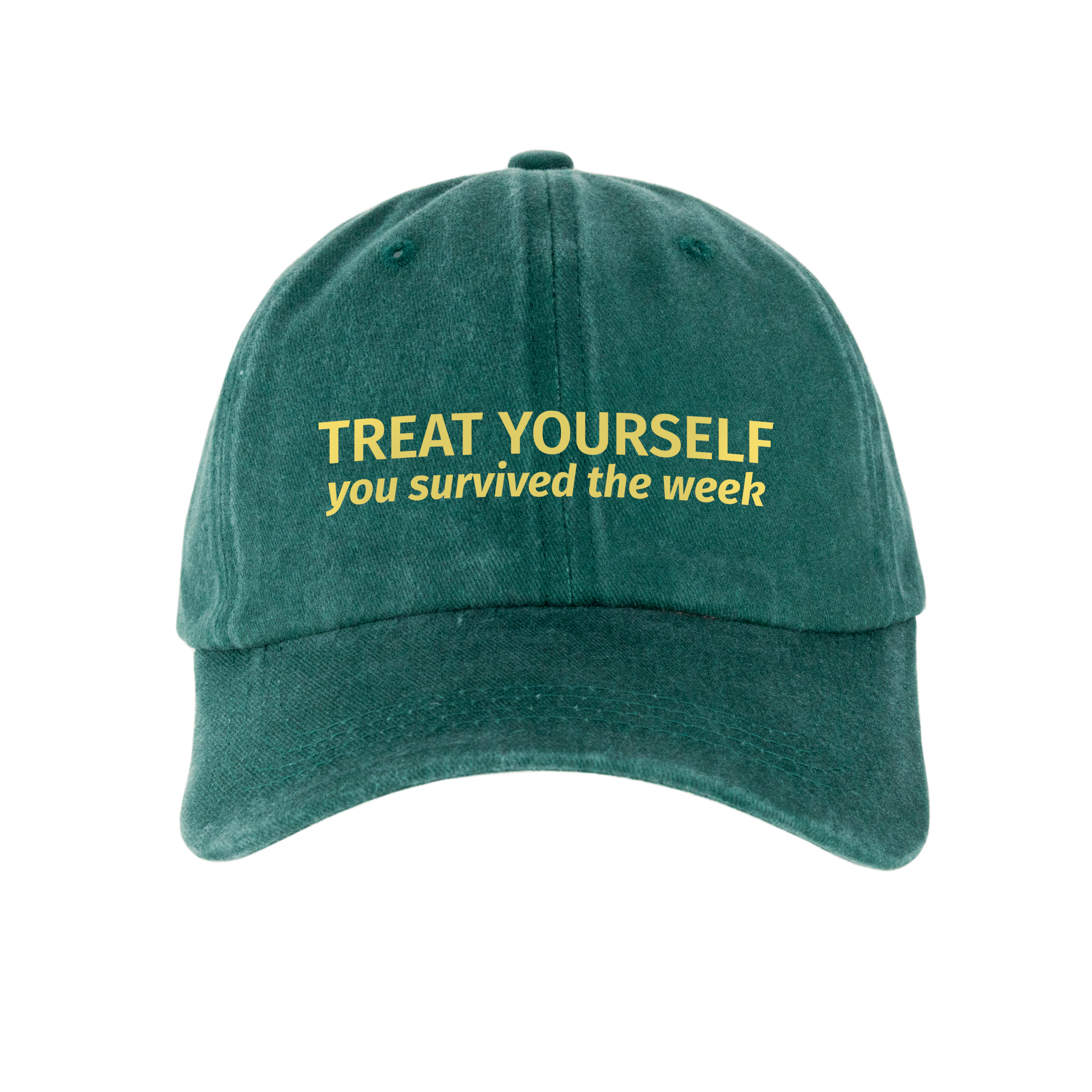 Кепка шестиклинка хлопок Vintage потертая зеленая Treat yourself - фото 1 - Кепки, панамы