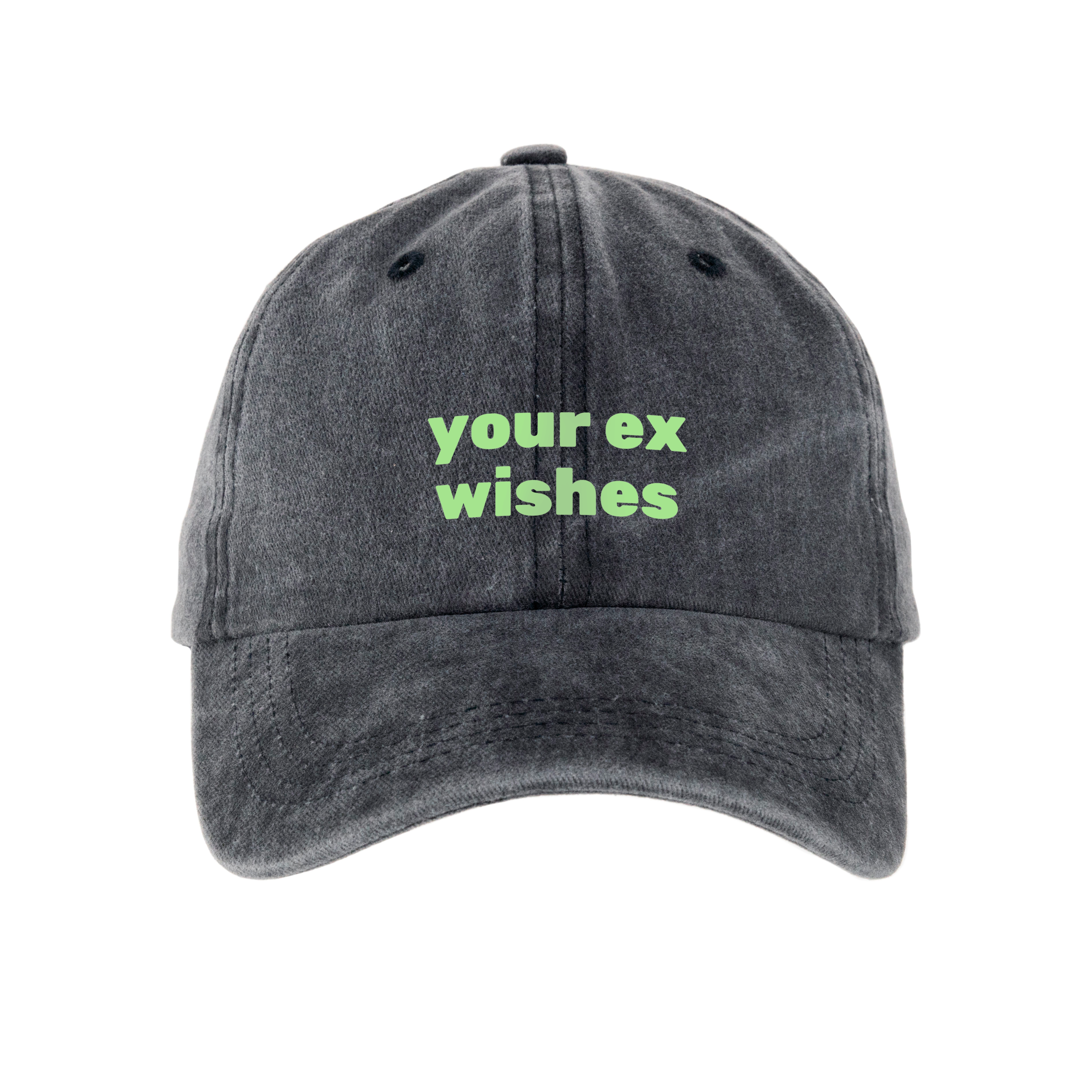 Кепка шестиклинка бавовняна Vintage потерта темно-сіра Your ex wishes - фото 1 - Кепки, панами