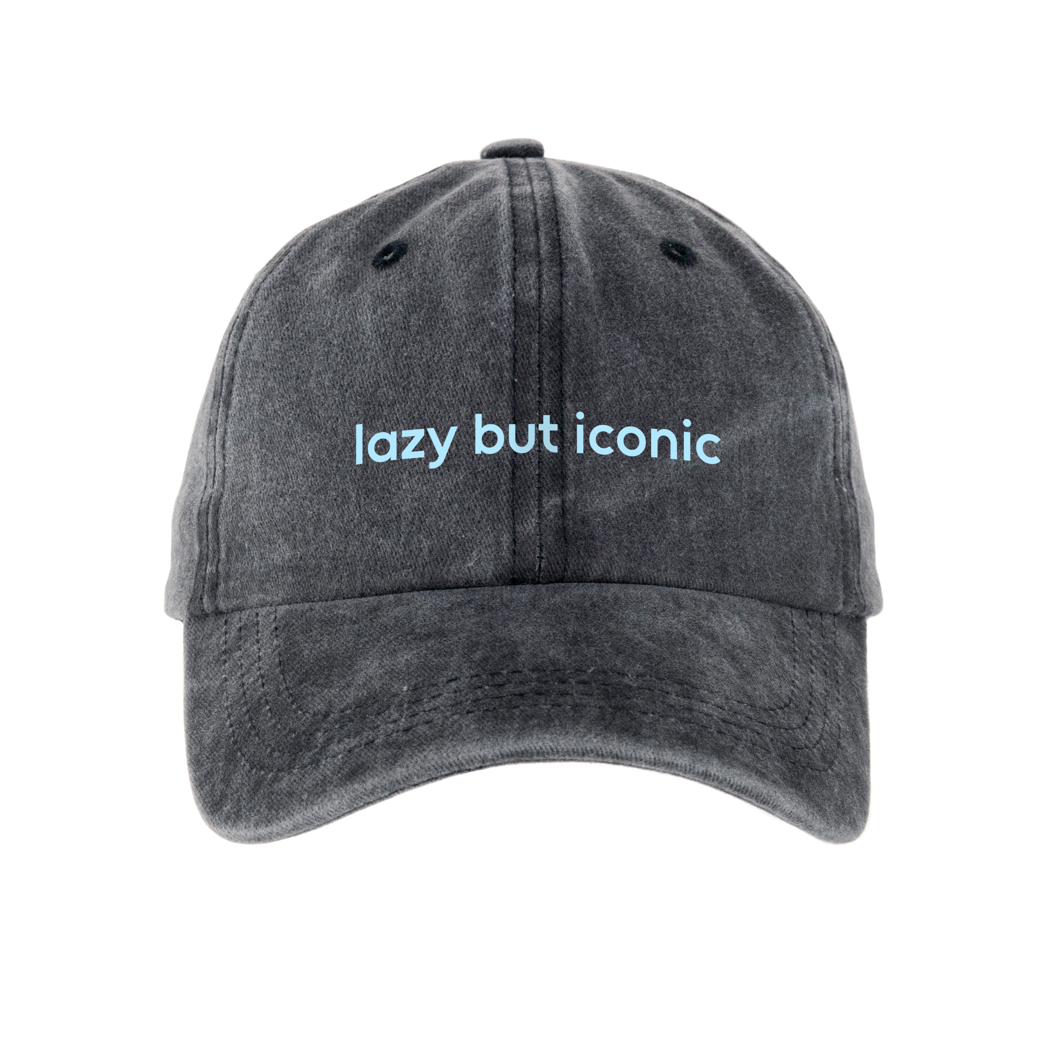 Кепка шестиклинка хлопок Vintage потертая темно-серая Lazy but iconic - фото 1 - Кепки, панамы