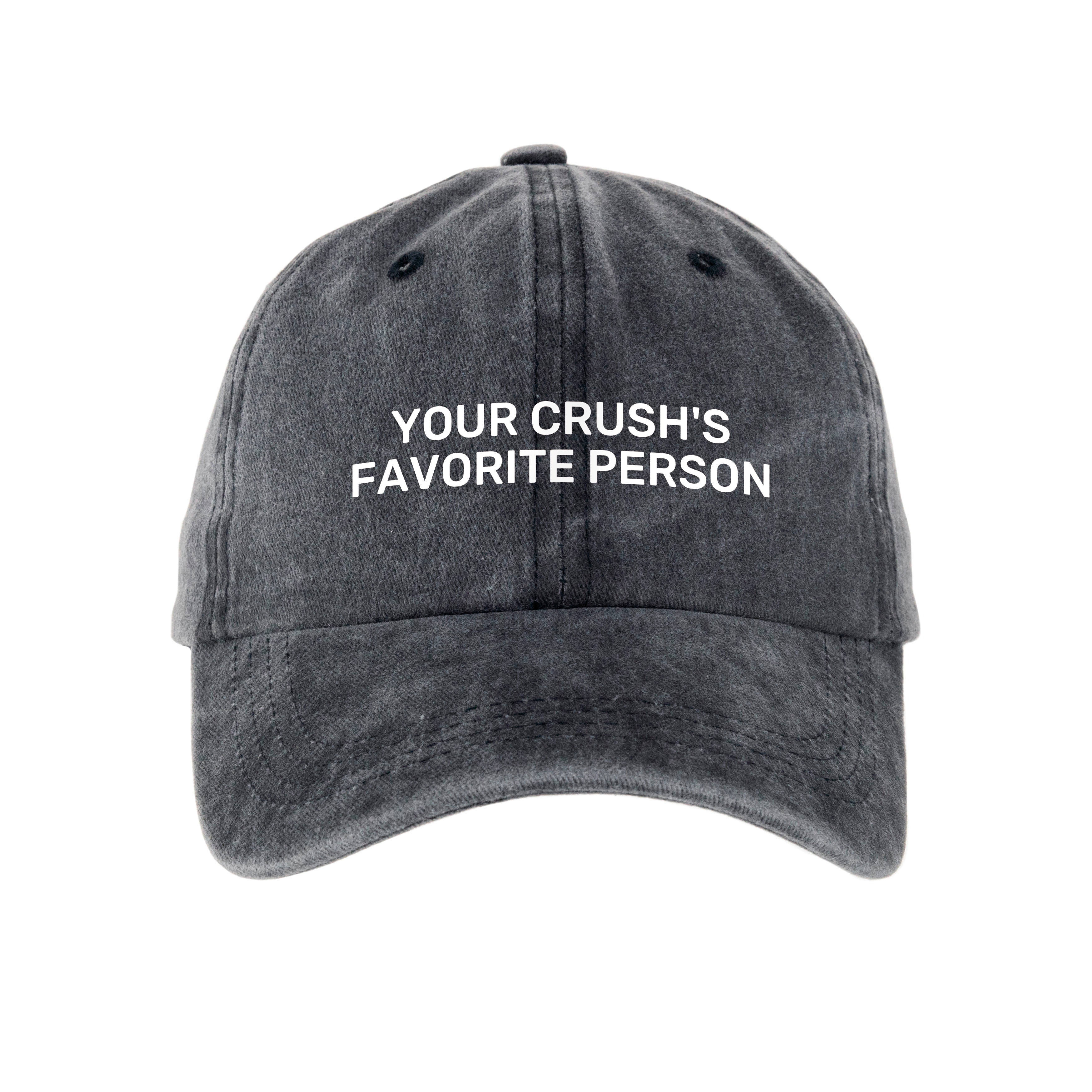 Кепка шестиклинка хлопок Vintage потертая темно-серая Your crush's - фото 1 - Кепки, панамы