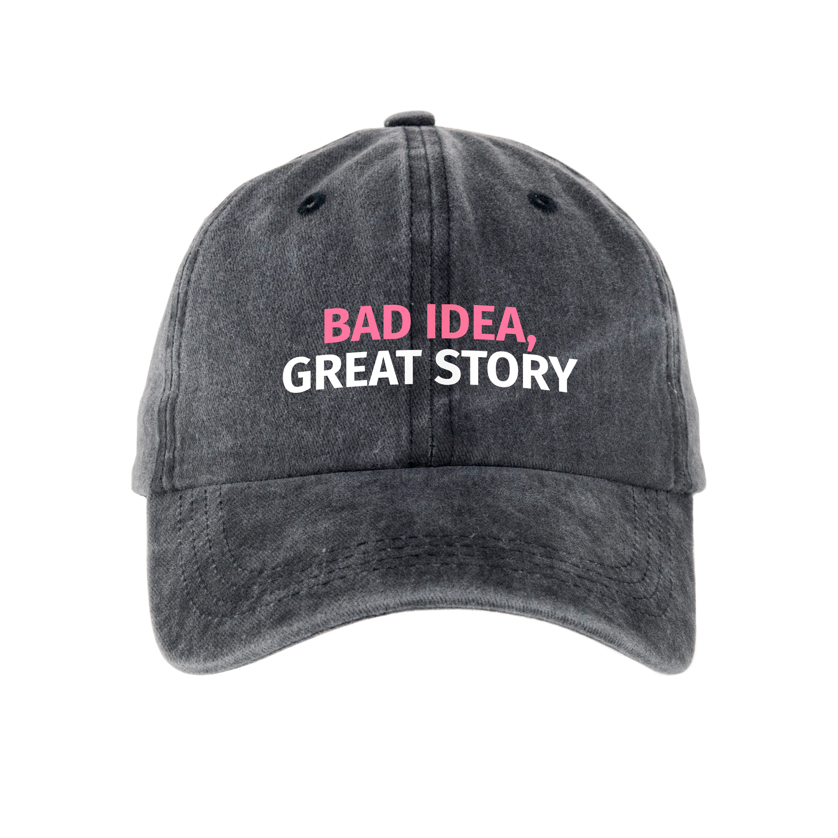 Кепка шестиклинка хлопок Vintage потертая темно-серая Bad idea - фото 1 - Кепки, панамы