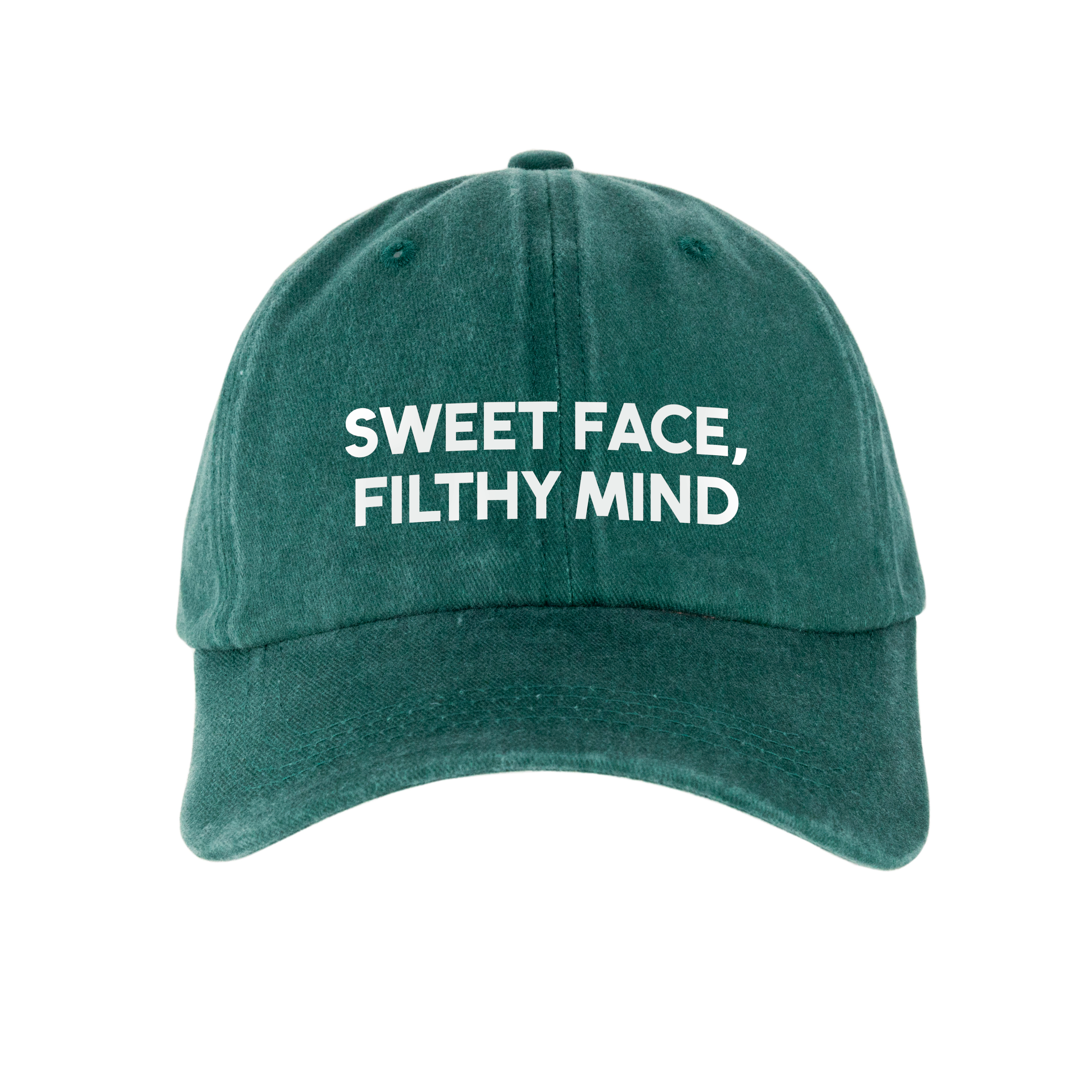 Кепка шестиклинка хлопок Vintage потертая зеленая Sweet face - фото 1 - Кепки, панамы