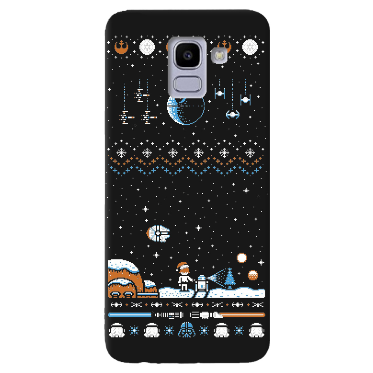 Чехол для Samsung Galaxy J6 2018 черный матовый soft touch Star wars - фото 1 - Чехлы для телефонов