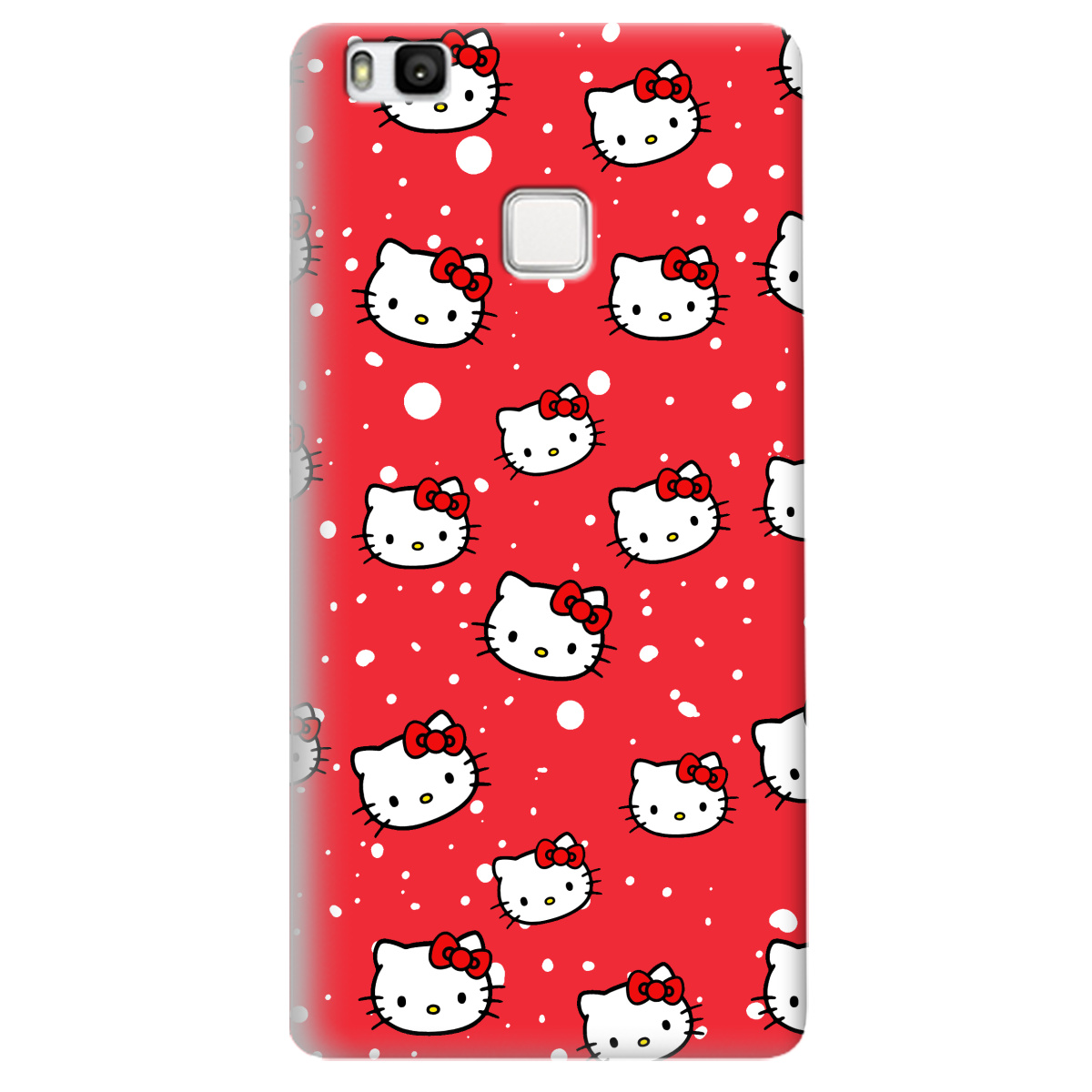Чехол для Huawei P9 Lite ярко-красный матовый soft touch Hello Kitty - фото 1 - Чехлы для телефонов