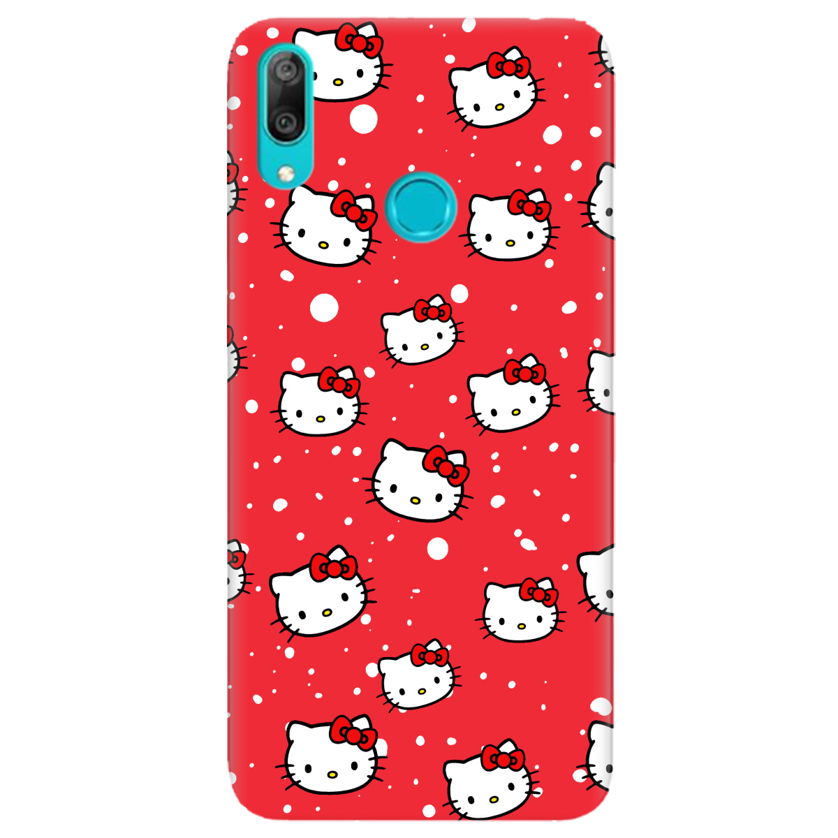 Чохол для Huawei Y7 2019 яскраво-червоний матовий soft touch Hello Kitty - фото 1 - Чохли для телефонів