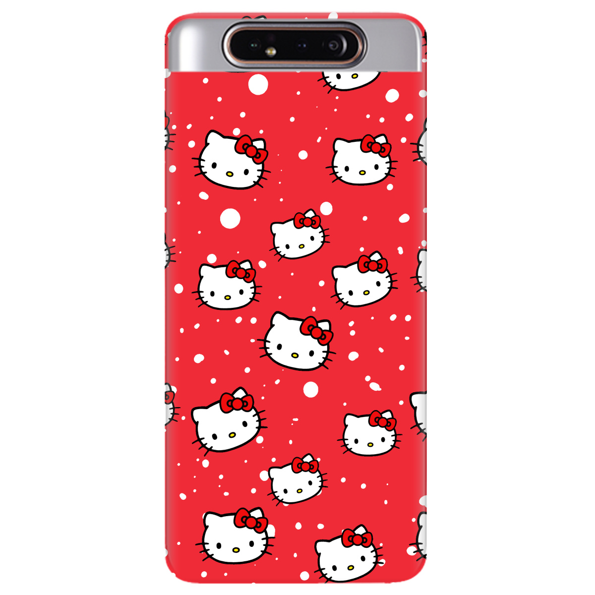 Чехол для Samsung Galaxy A80 ярко-красный матовый soft touch Hello Kitty - фото 1 - Чехлы для телефонов