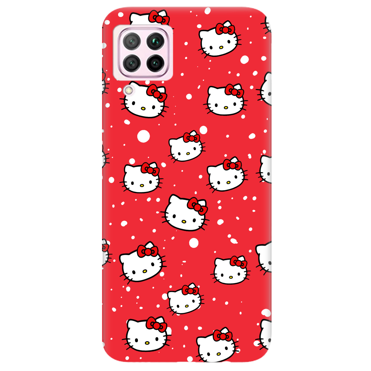 Чохол для Huawei P40 Lite яскраво-червоний матовий soft touch Hello Kitty - фото 1 - Чохли для телефонів