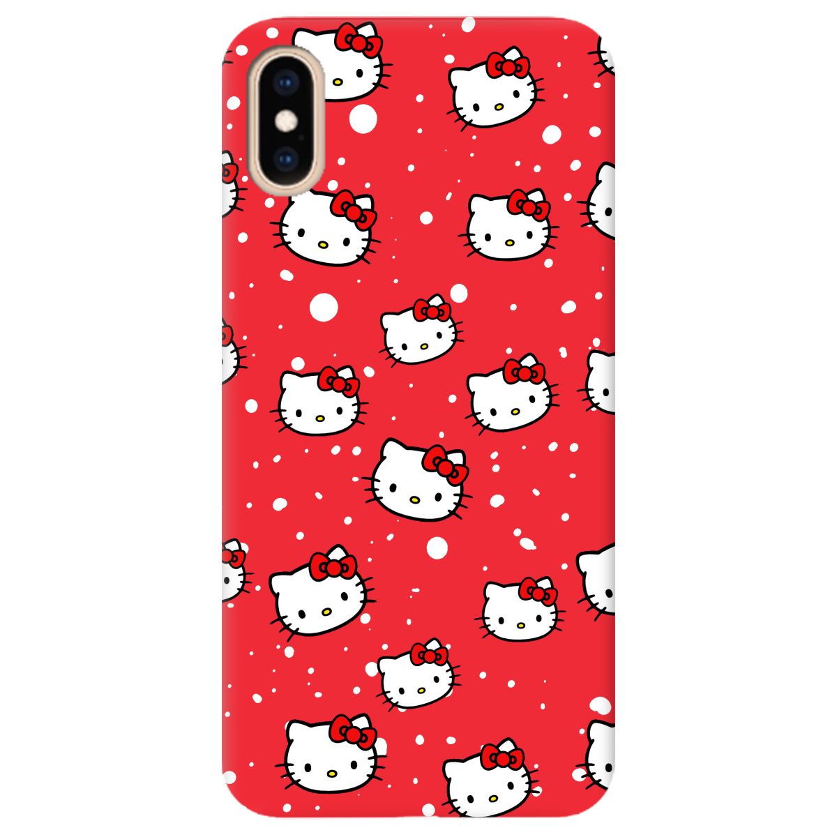 Чехол для Apple iPhone XS Max ярко-красный матовый soft touch Hello Kitty - фото 1 Чехол для Apple iPhone XS Max ярко-красный матовый soft touch Hello Kitty - фото 1 - Чехлы для телефонов