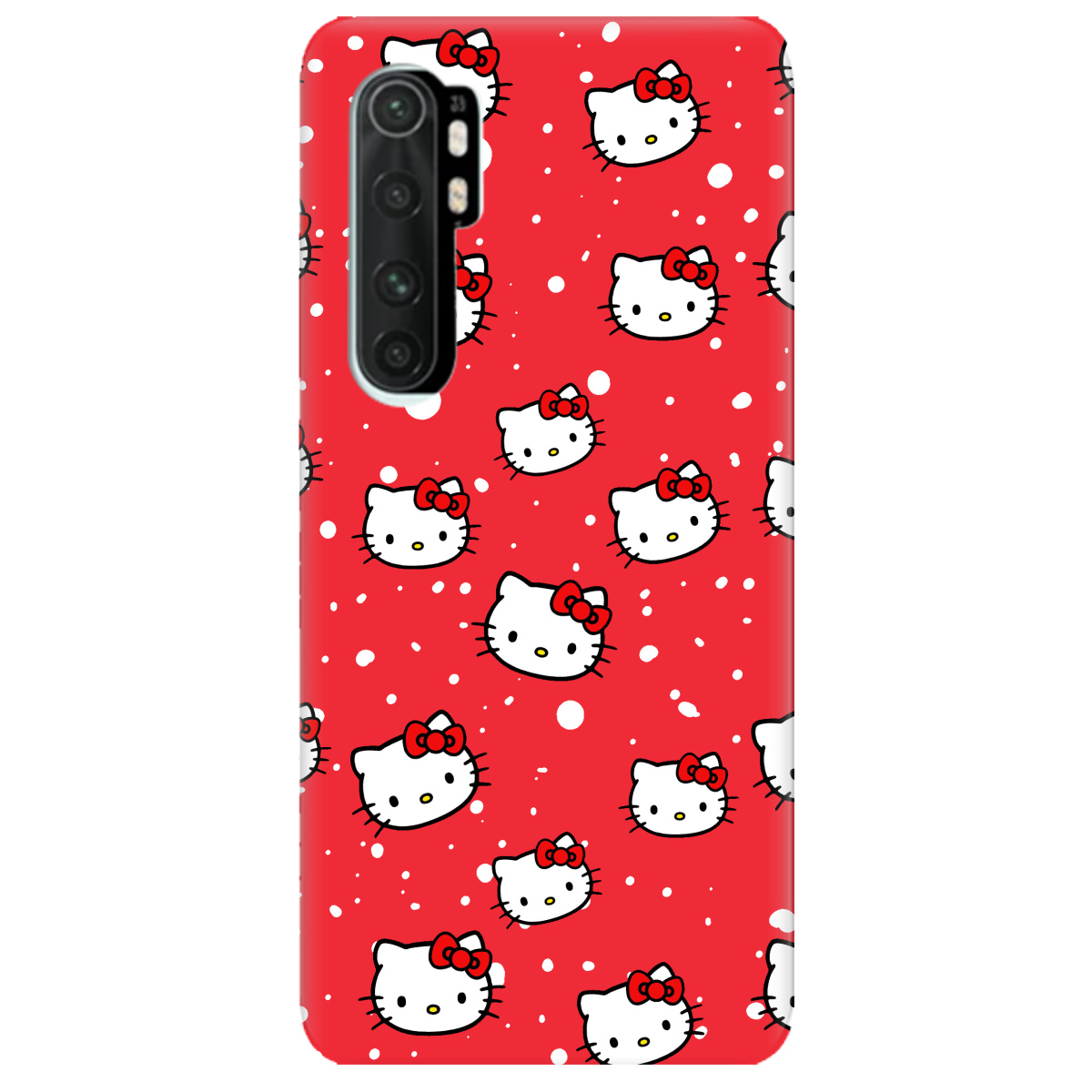 Чехол для Xiaomi Mi Note 10 Lite ярко-красный матовый soft touch Hello Kitty - фото 1 - Чехлы для телефонов