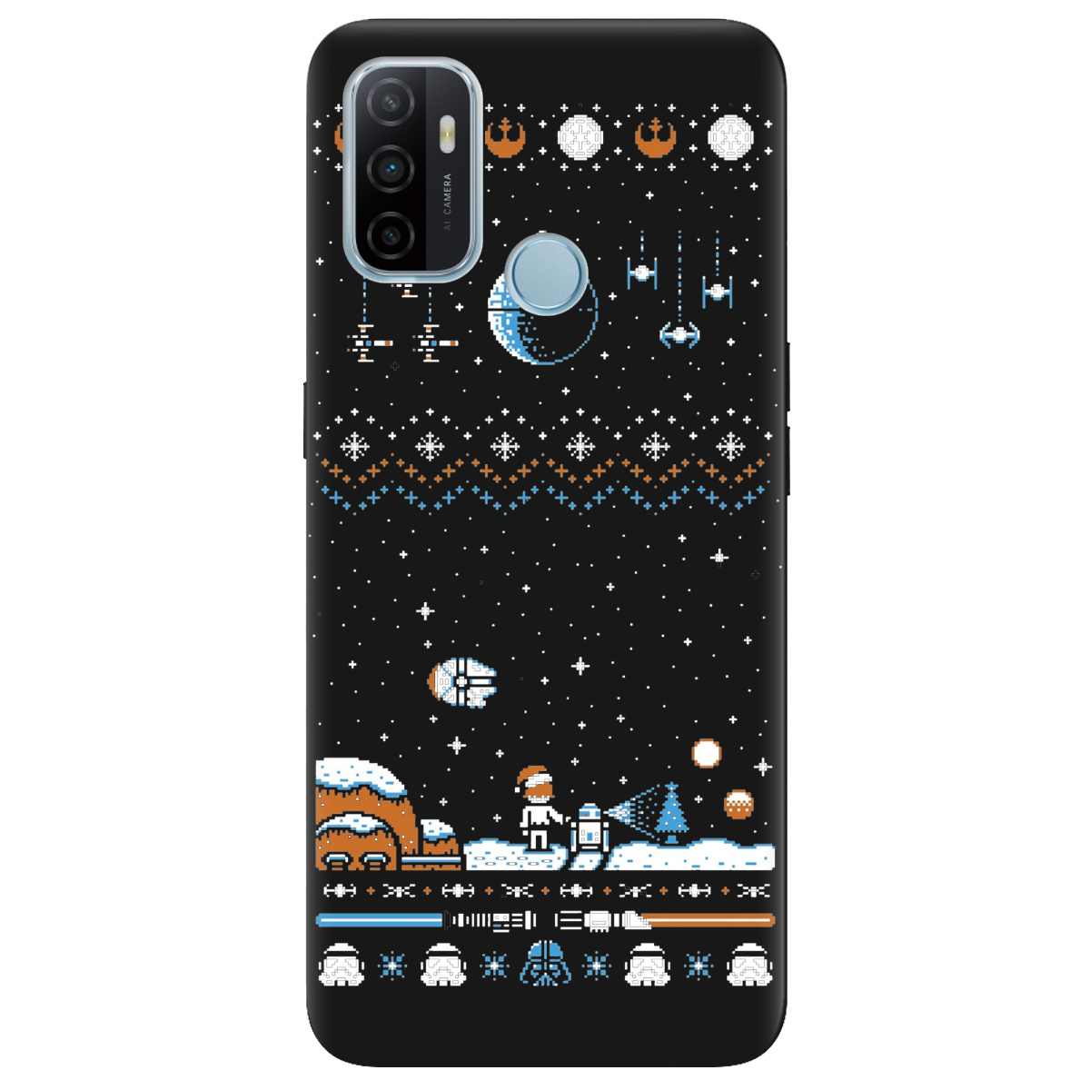 Чехол для Oppo A53/ A32/ A33 черный матовый soft touch Star wars - фото 1 - Чехлы для телефонов