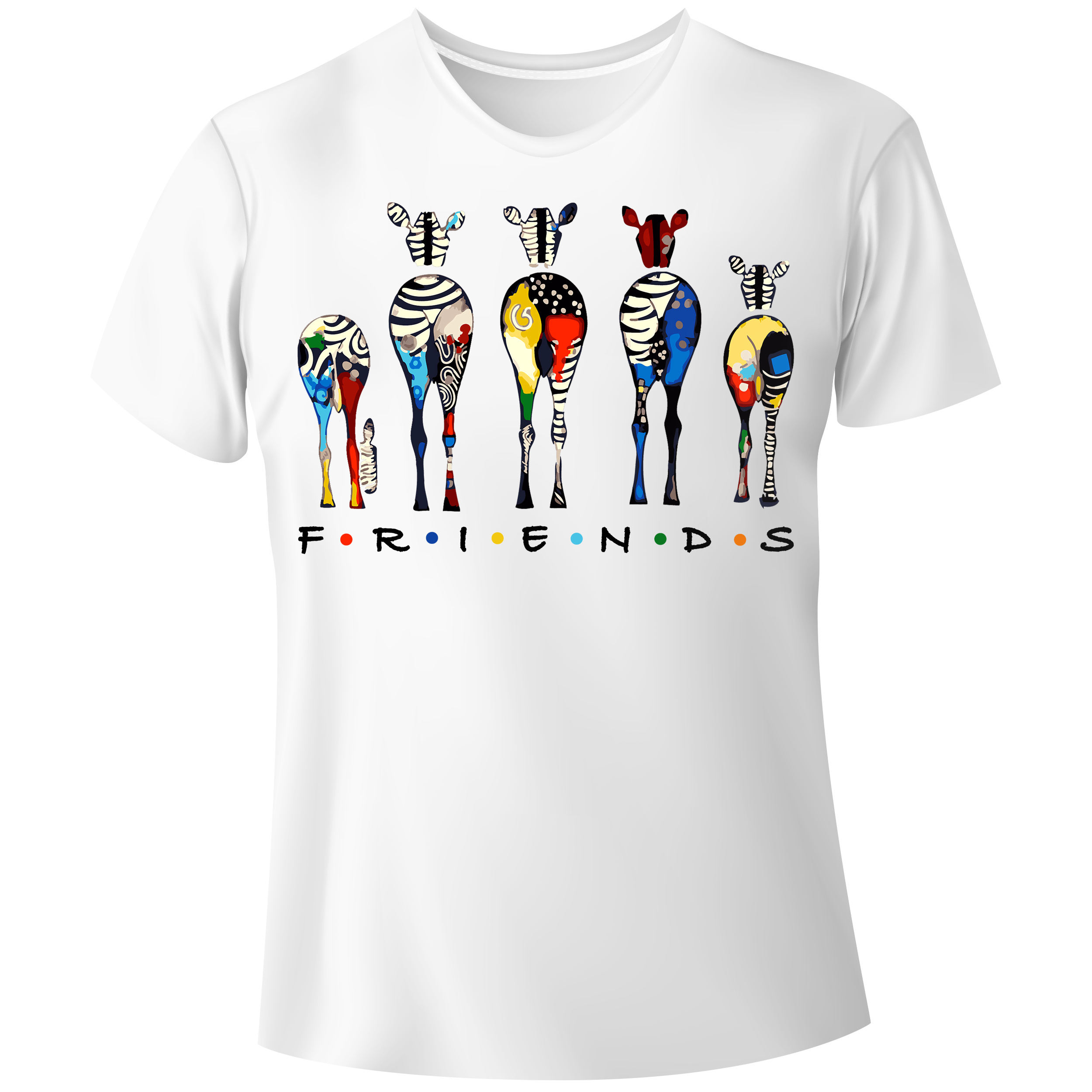 Футболка мужская белая модал Friends giraffes S - фото 1 - Футболки