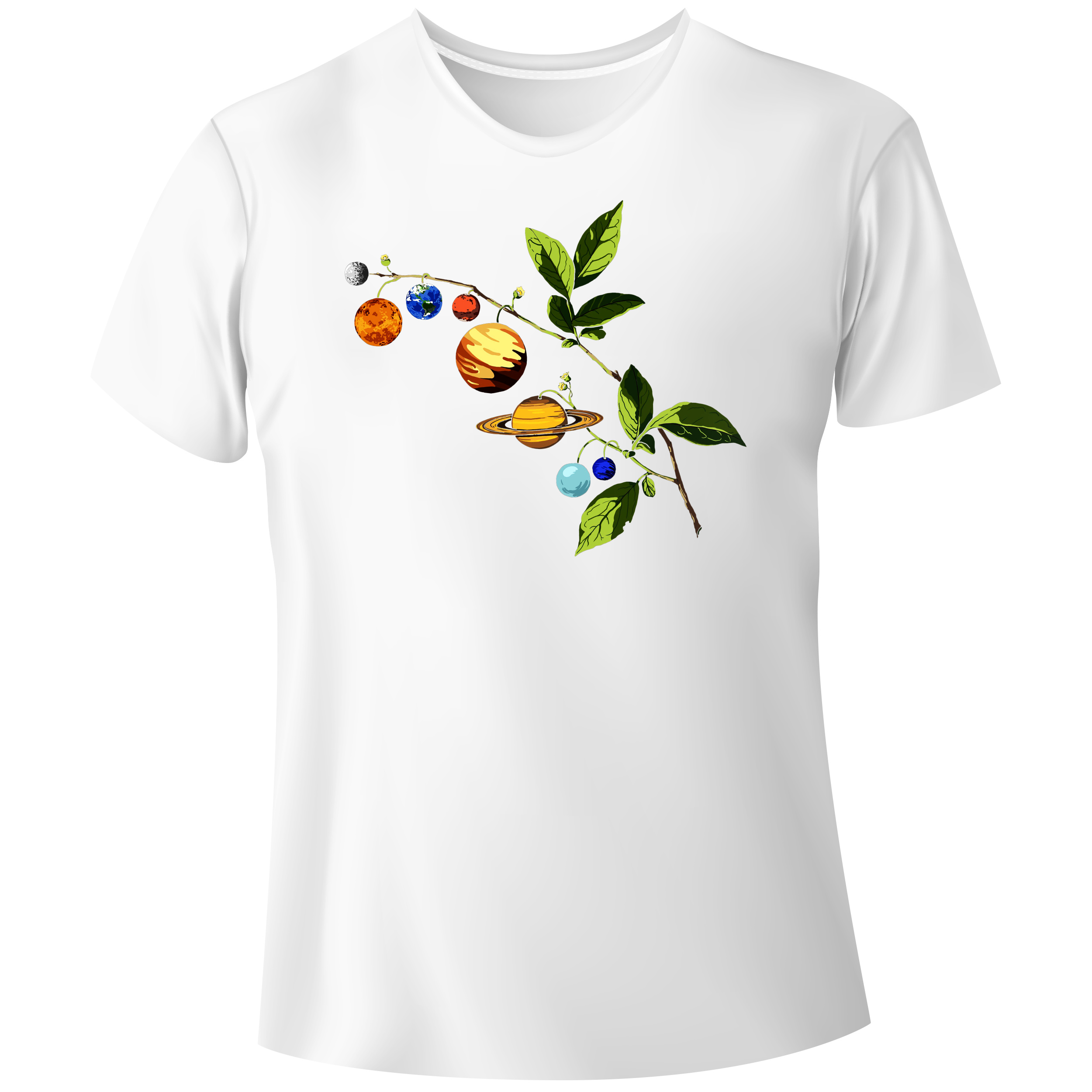 Футболка мужская белая модал "Space" S - фото 1 - Футболки