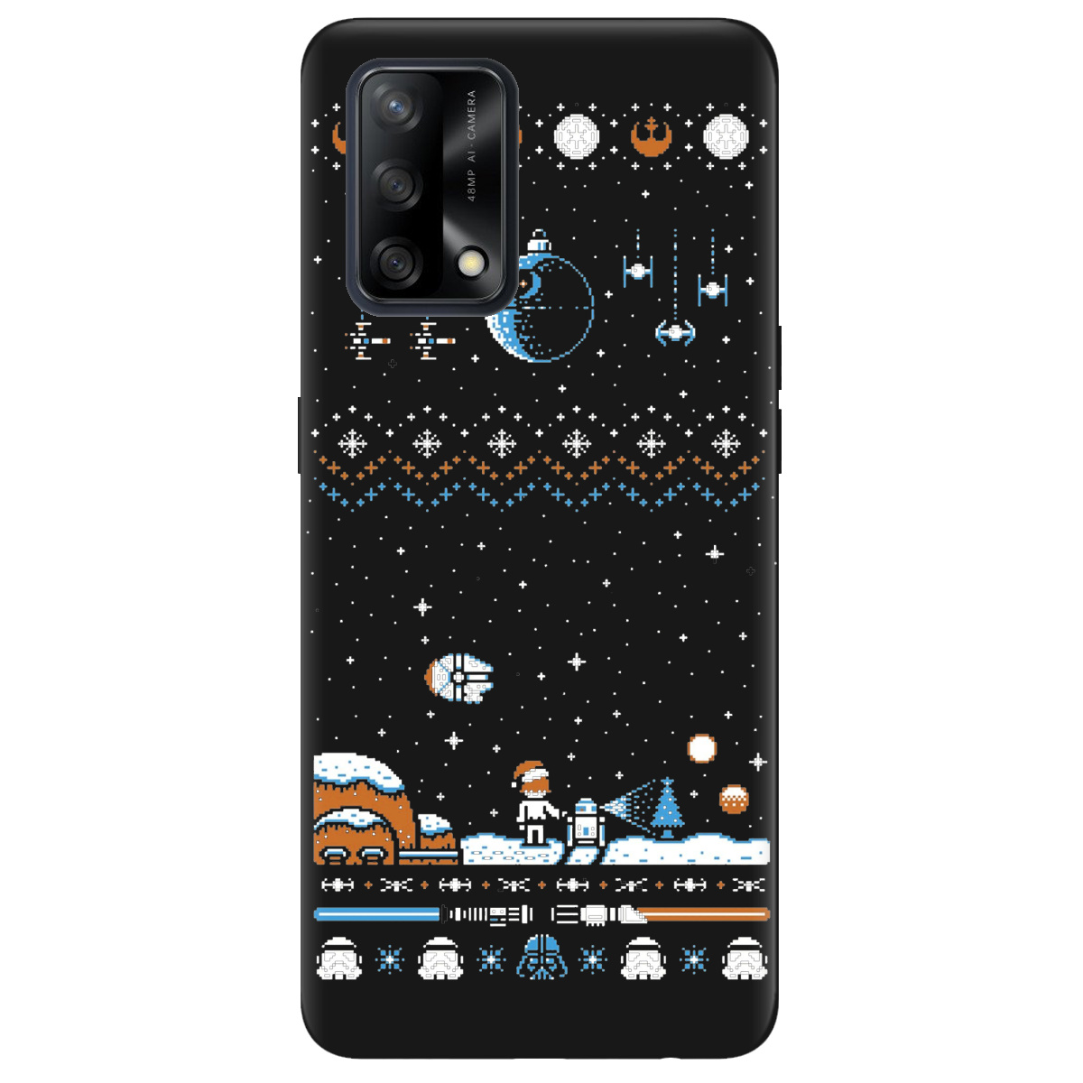 Чохол для Oppo A74 4G чорний матовий soft touch Star wars - фото 1 - Чохли для телефонів